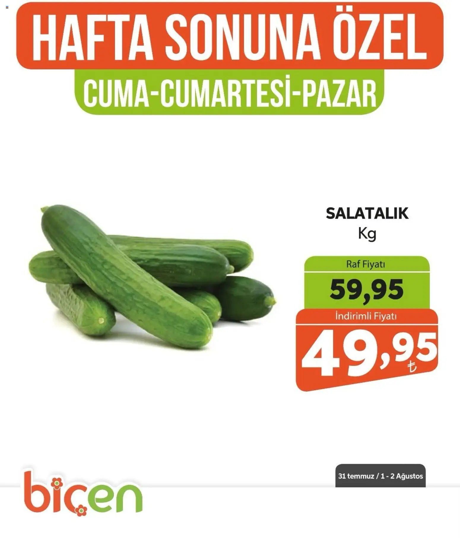 BBiçen Market - Hafta Sonuna Özel - Sebze İndirimi