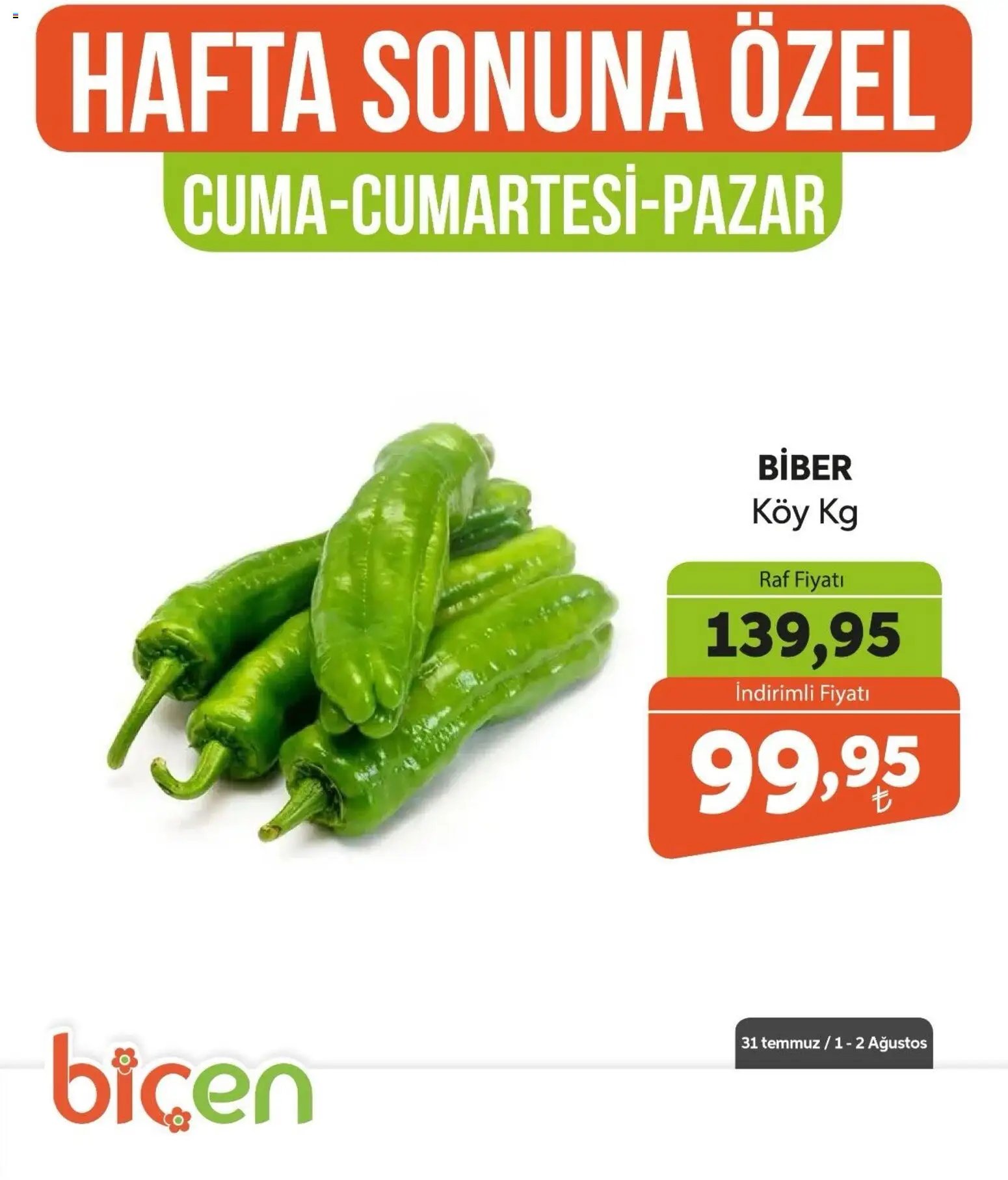 BBiçen Market - Hafta Sonuna Özel - Sebze İndirimi