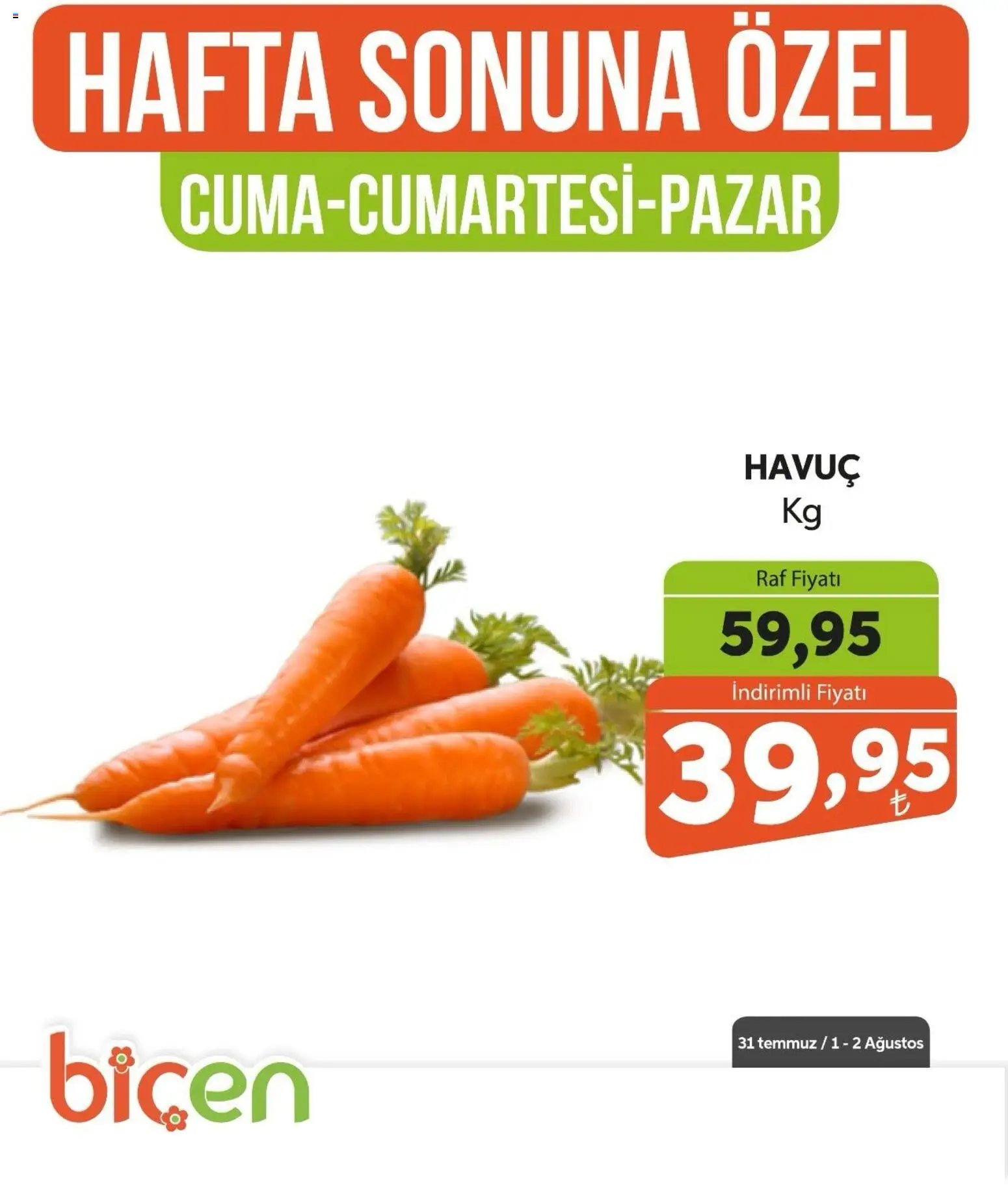 BBiçen Market - Hafta Sonuna Özel - Sebze İndirimi