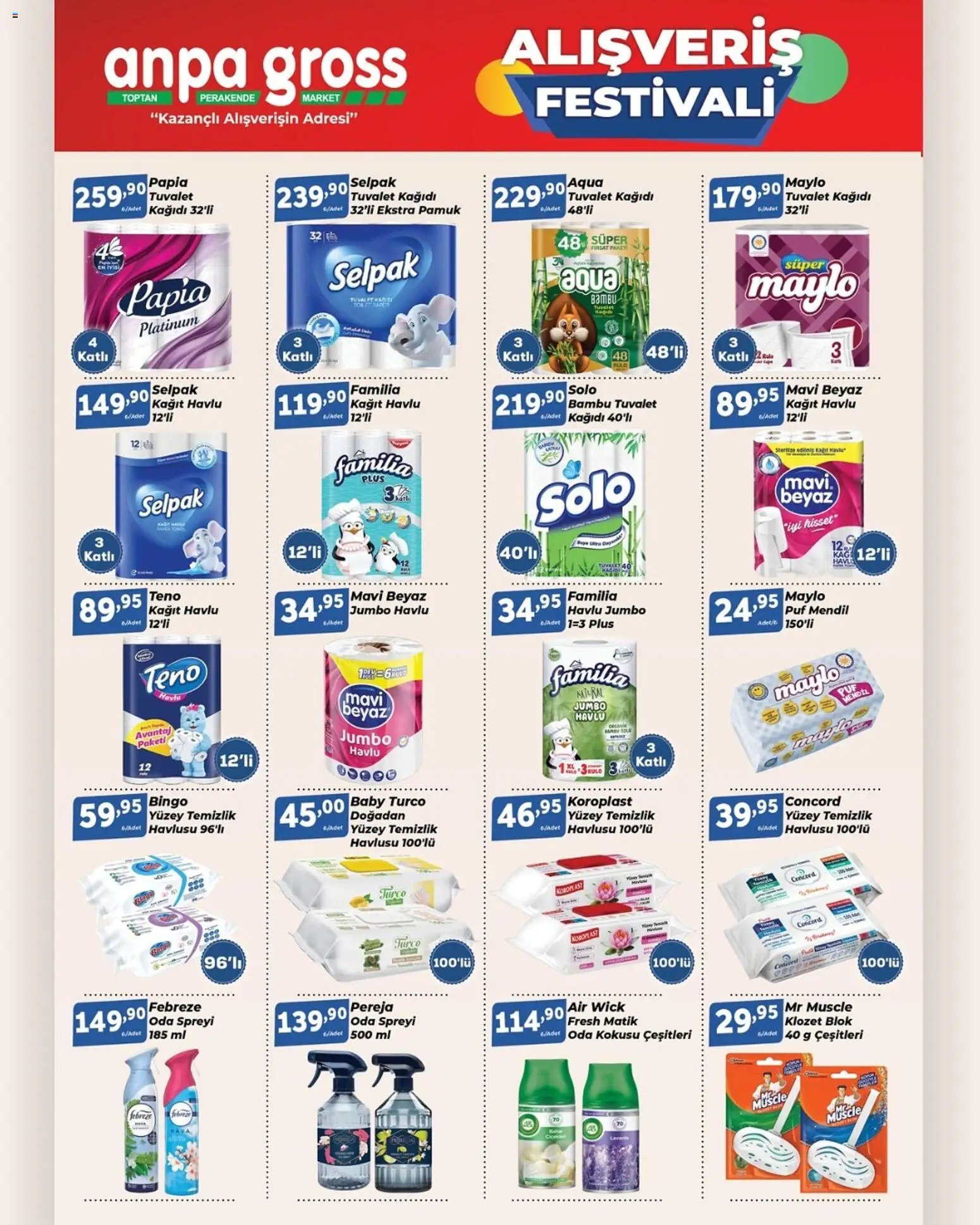 Anpa Gross Temizlikten hijyene, kişisel bakımdan konfora