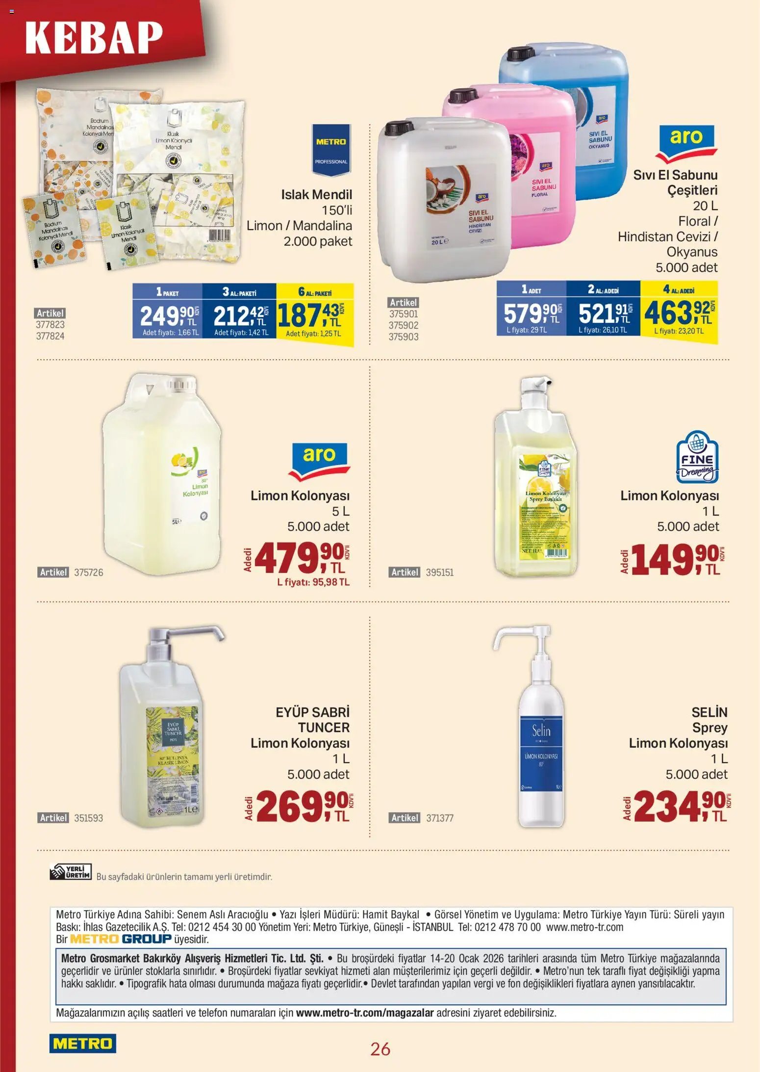 Metro - Kebap Kataloğu