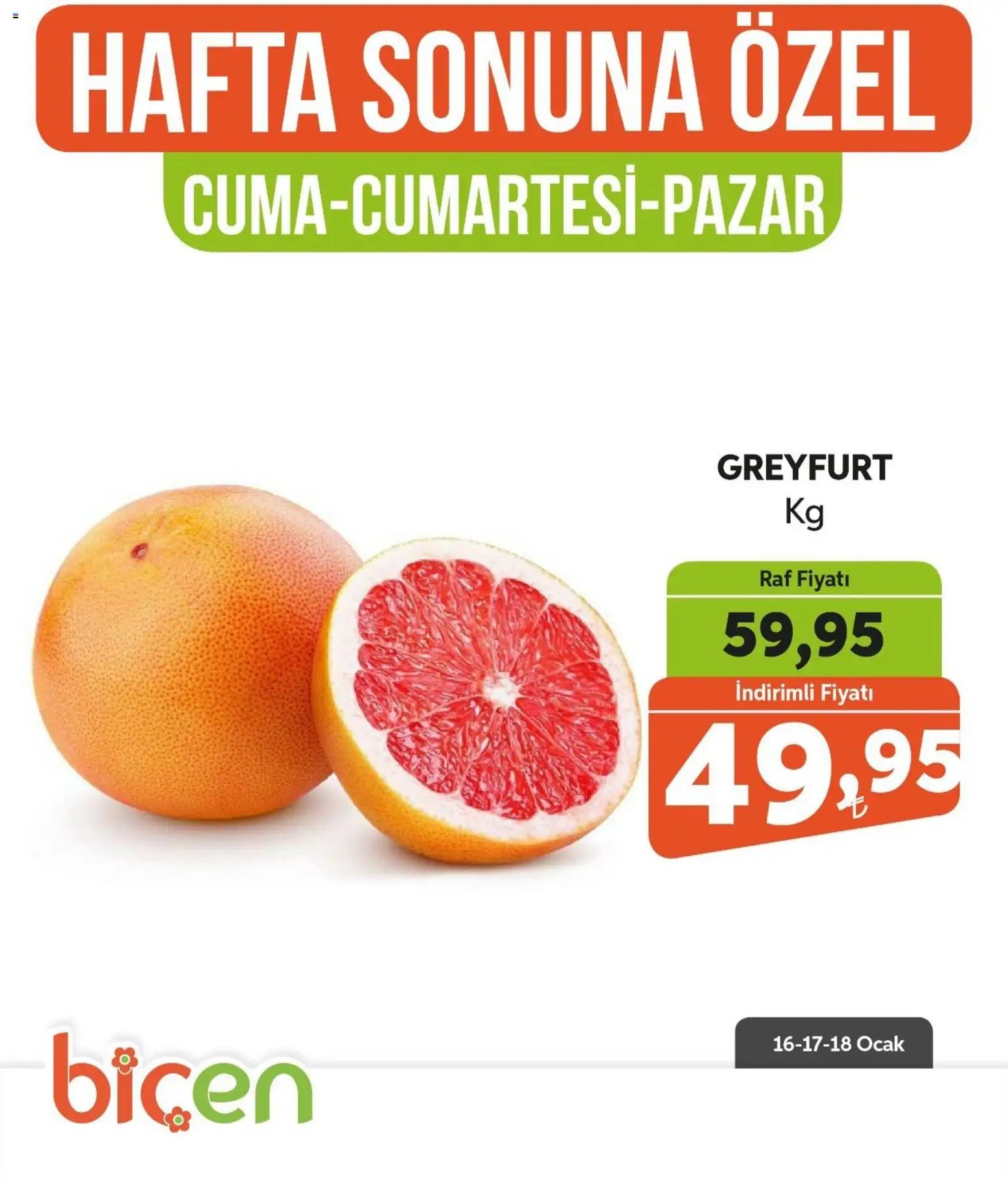 Biçen Market Hafta Sonuna Özel - Meyve İndirimi
