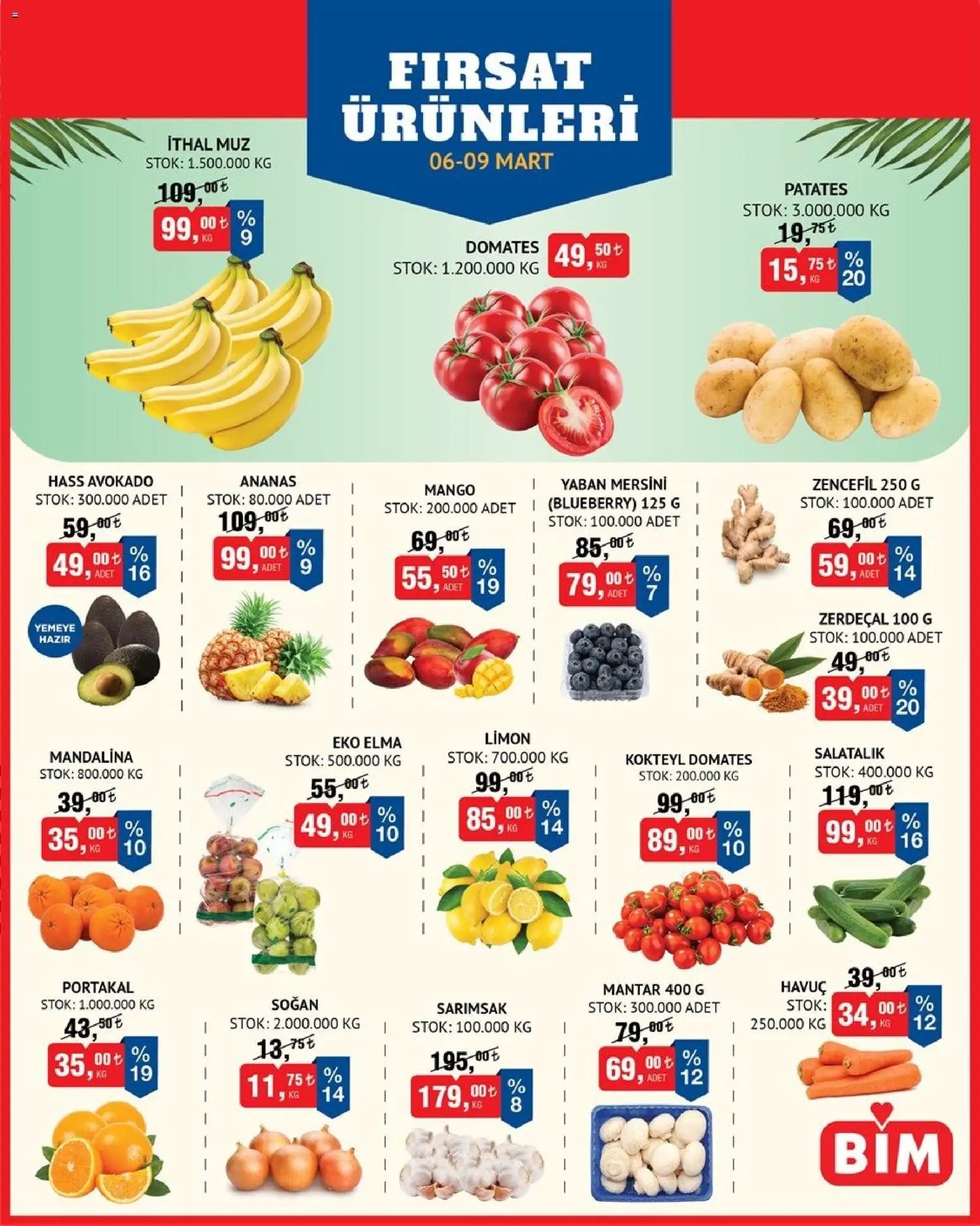 BİM - Meyve-Sebze, İndirim