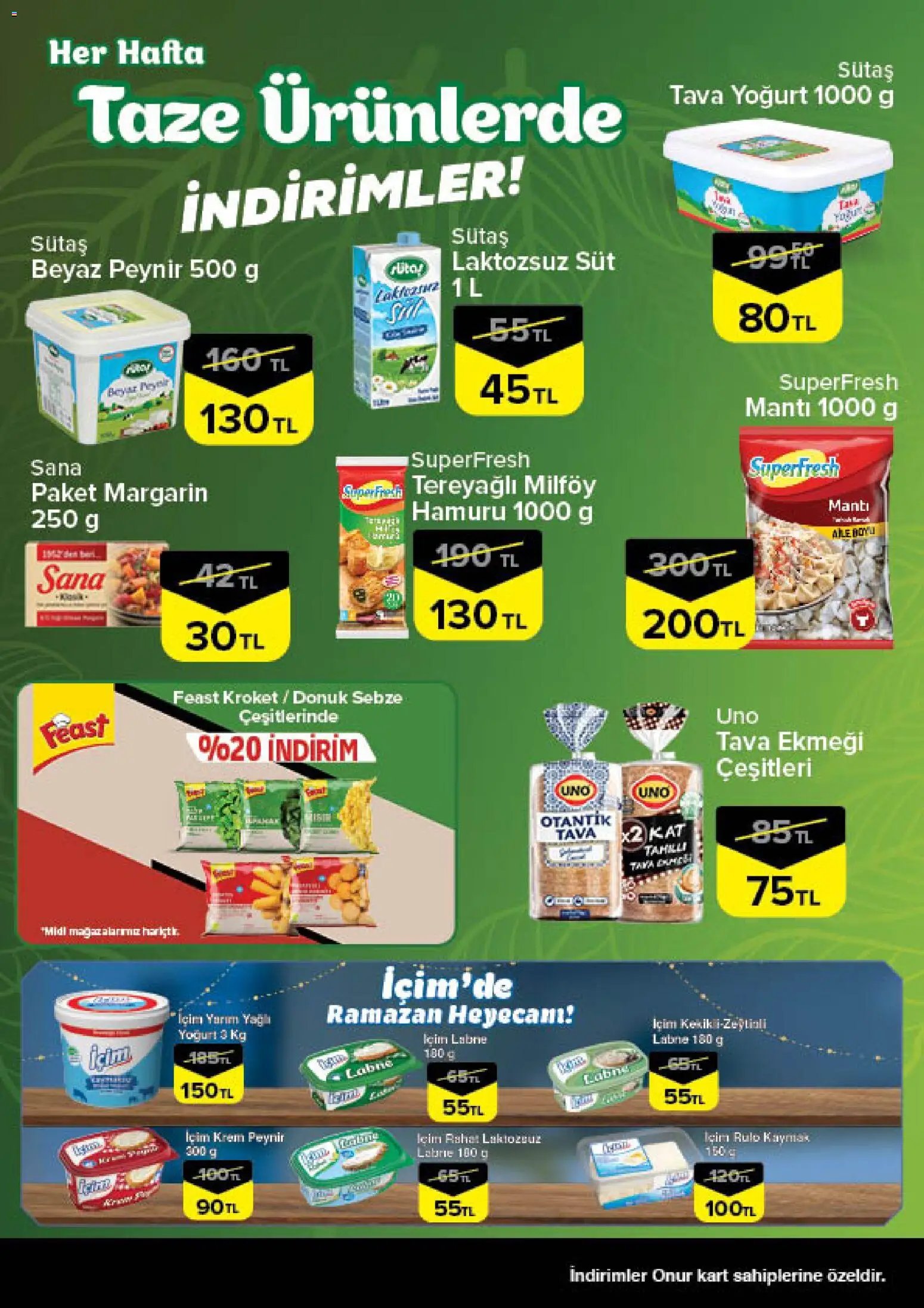 Onur Market Taze Ürünlerde İndirimler - Trakya