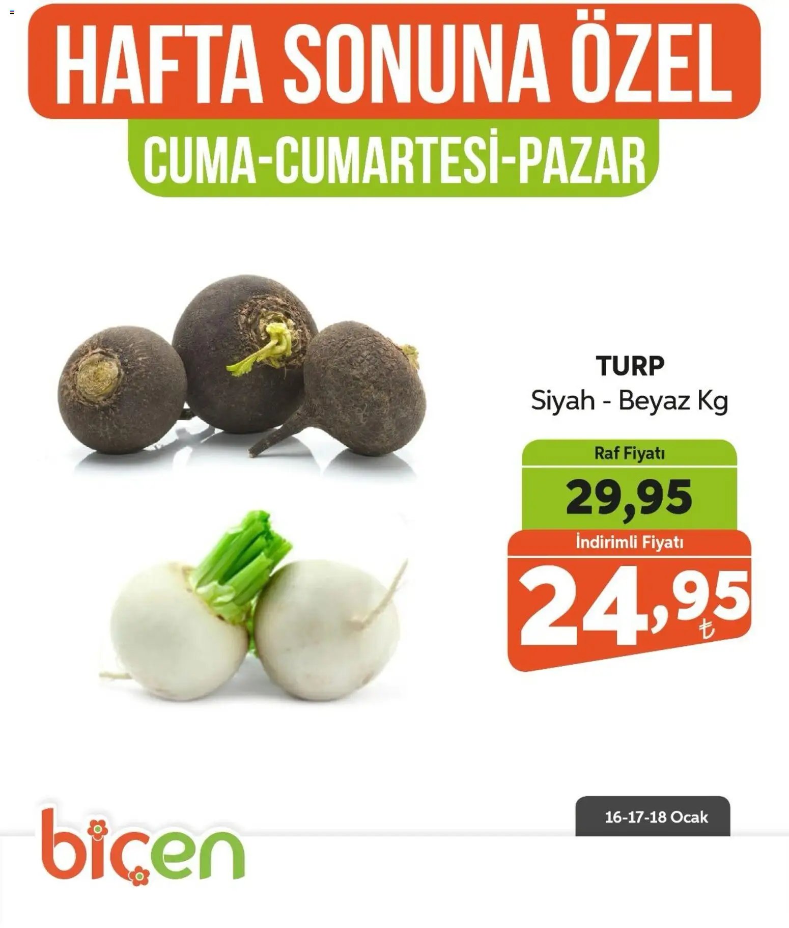 Biçen Market Hafta Sonuna Özel - Sebze İndirimi