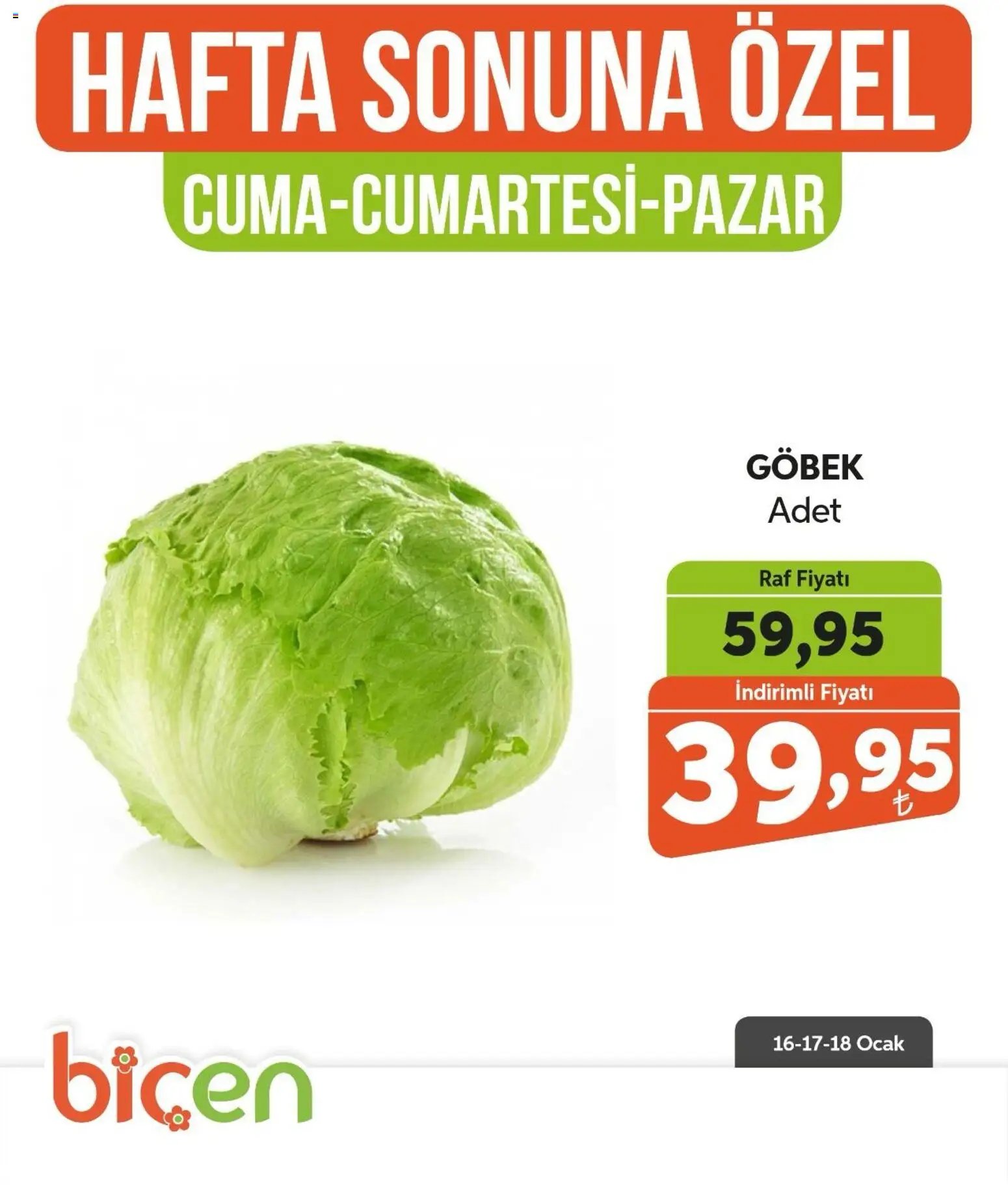 Biçen Market Hafta Sonuna Özel - Sebze İndirimi