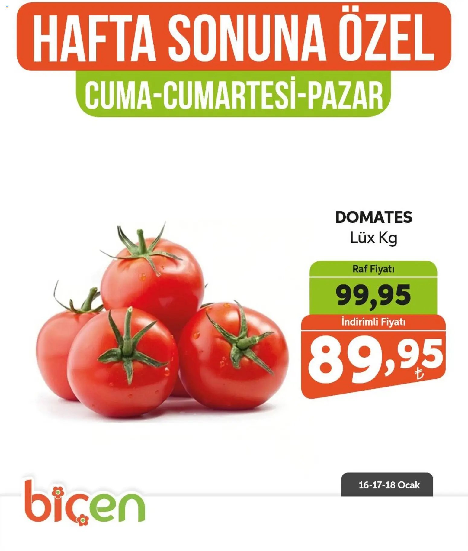 Biçen Market Hafta Sonuna Özel - Sebze İndirimi