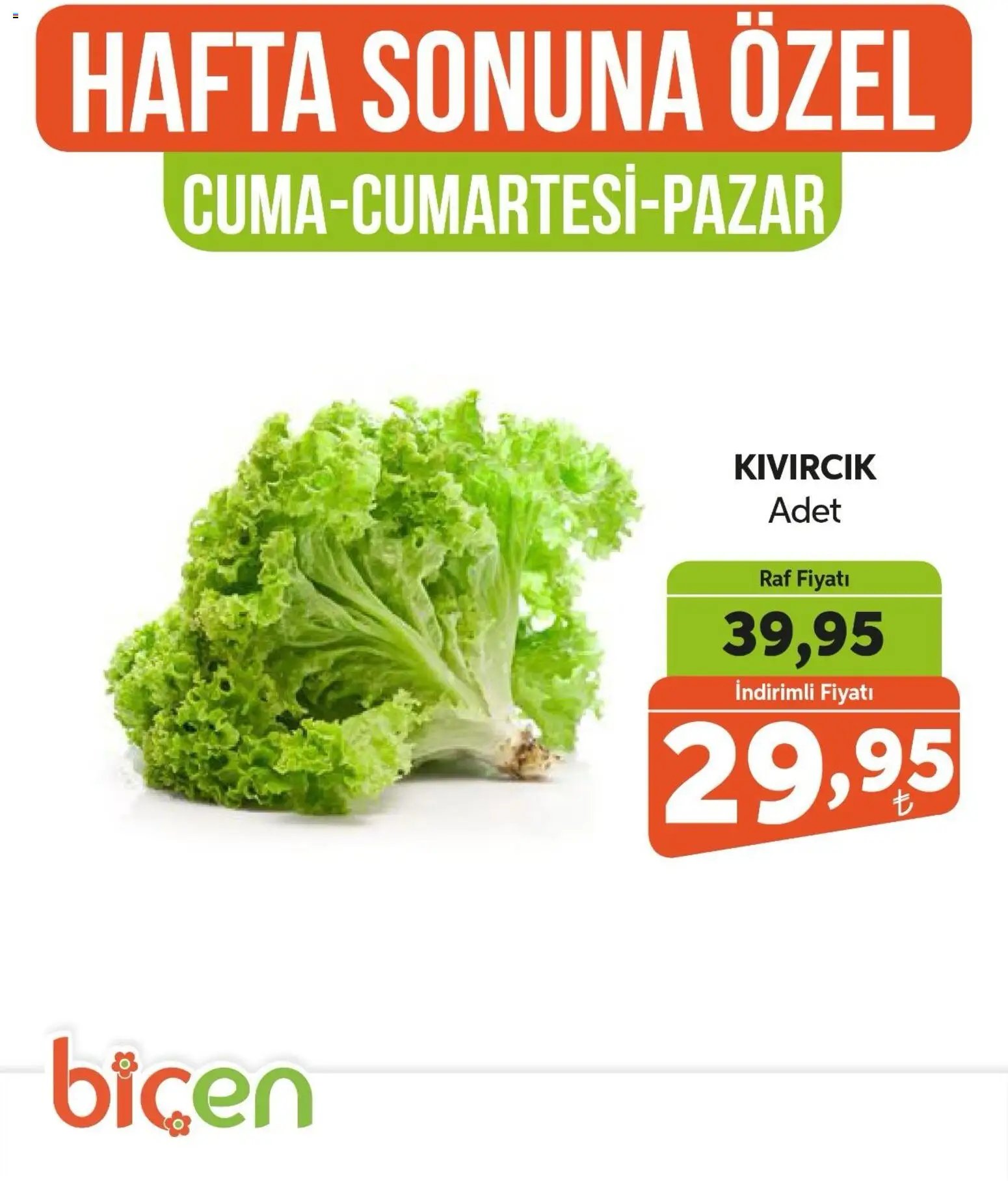 Biçen Market Hafta Sonuna Özel - Sebze İndirimi