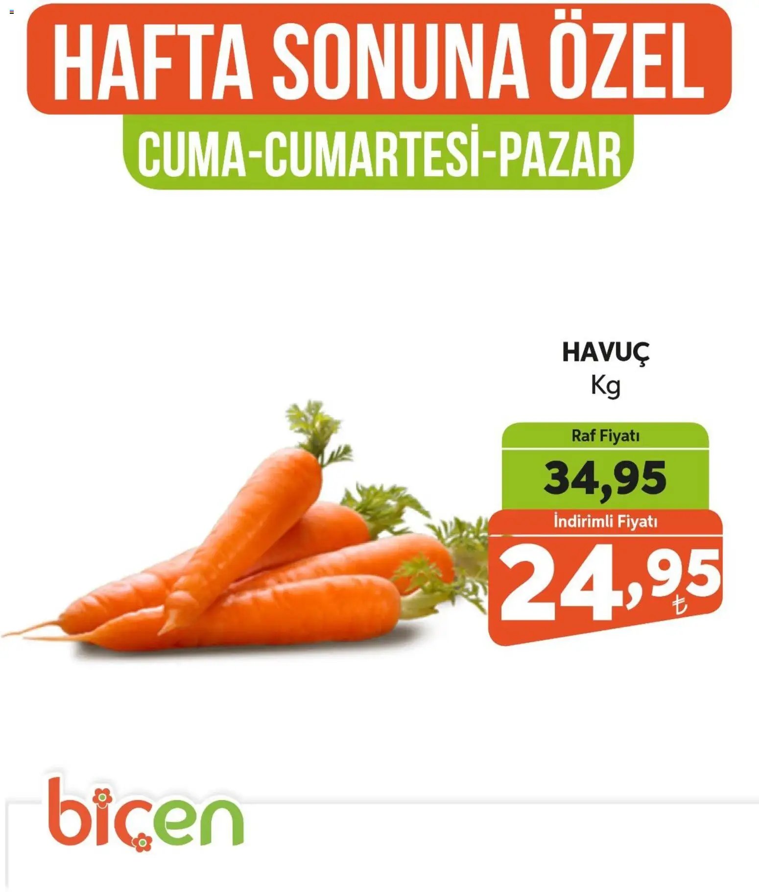 Biçen Market Hafta Sonuna Özel - Sebze İndirimi