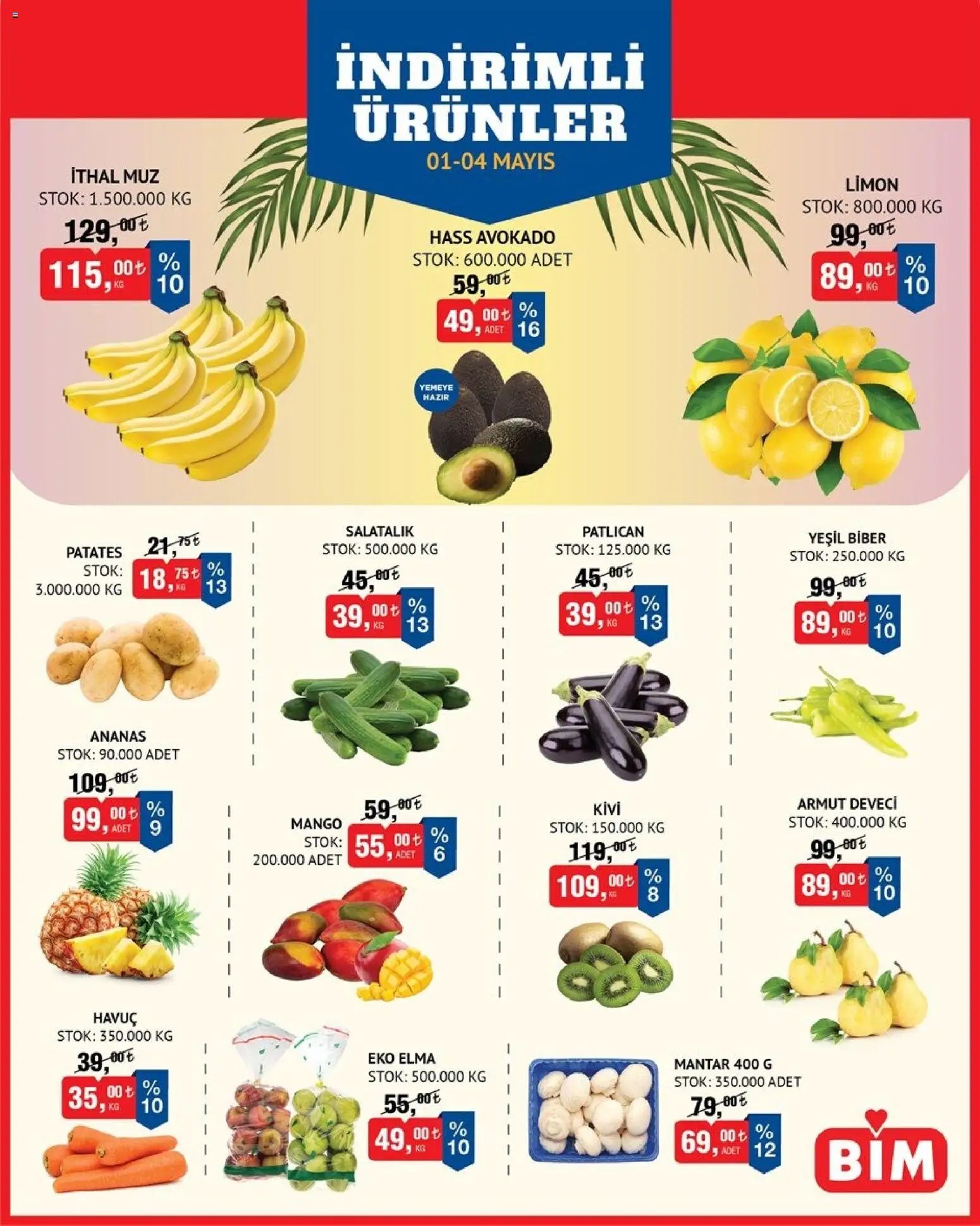 BİM - Meyve-Sebze, İndirim