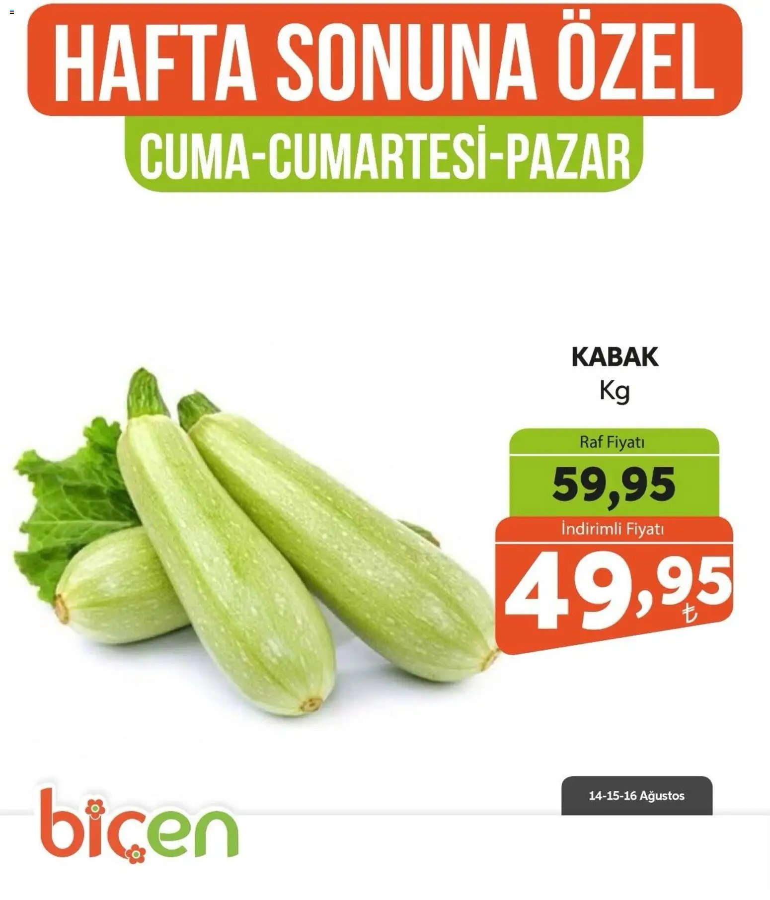 Biçen Market - Hafta Sonuna Özel - Sebze İndirimi