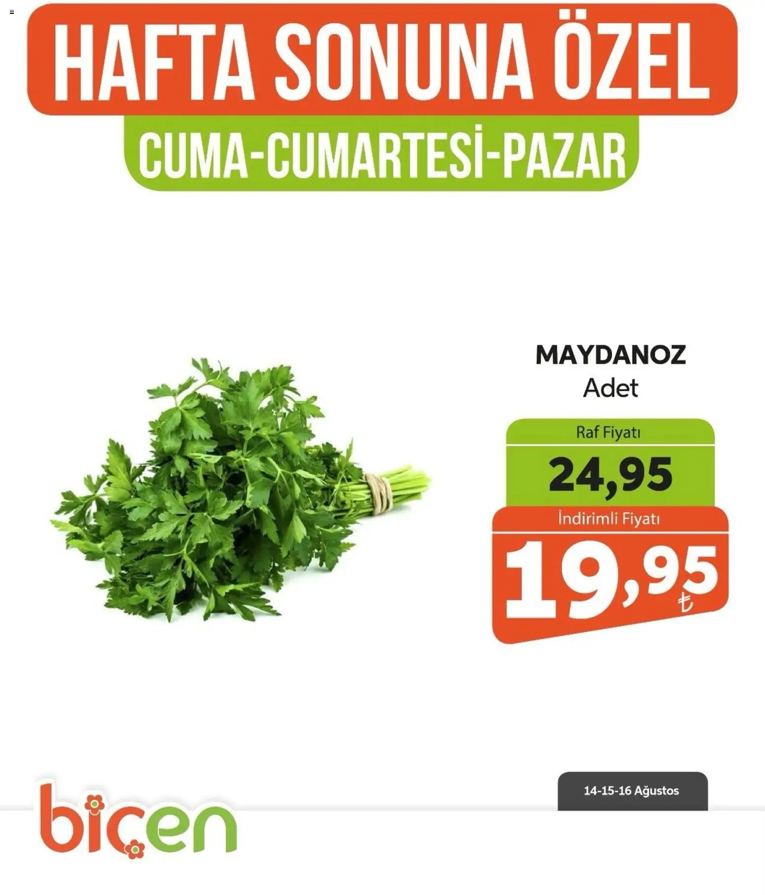 Biçen Market - Hafta Sonuna Özel - Sebze İndirimi
