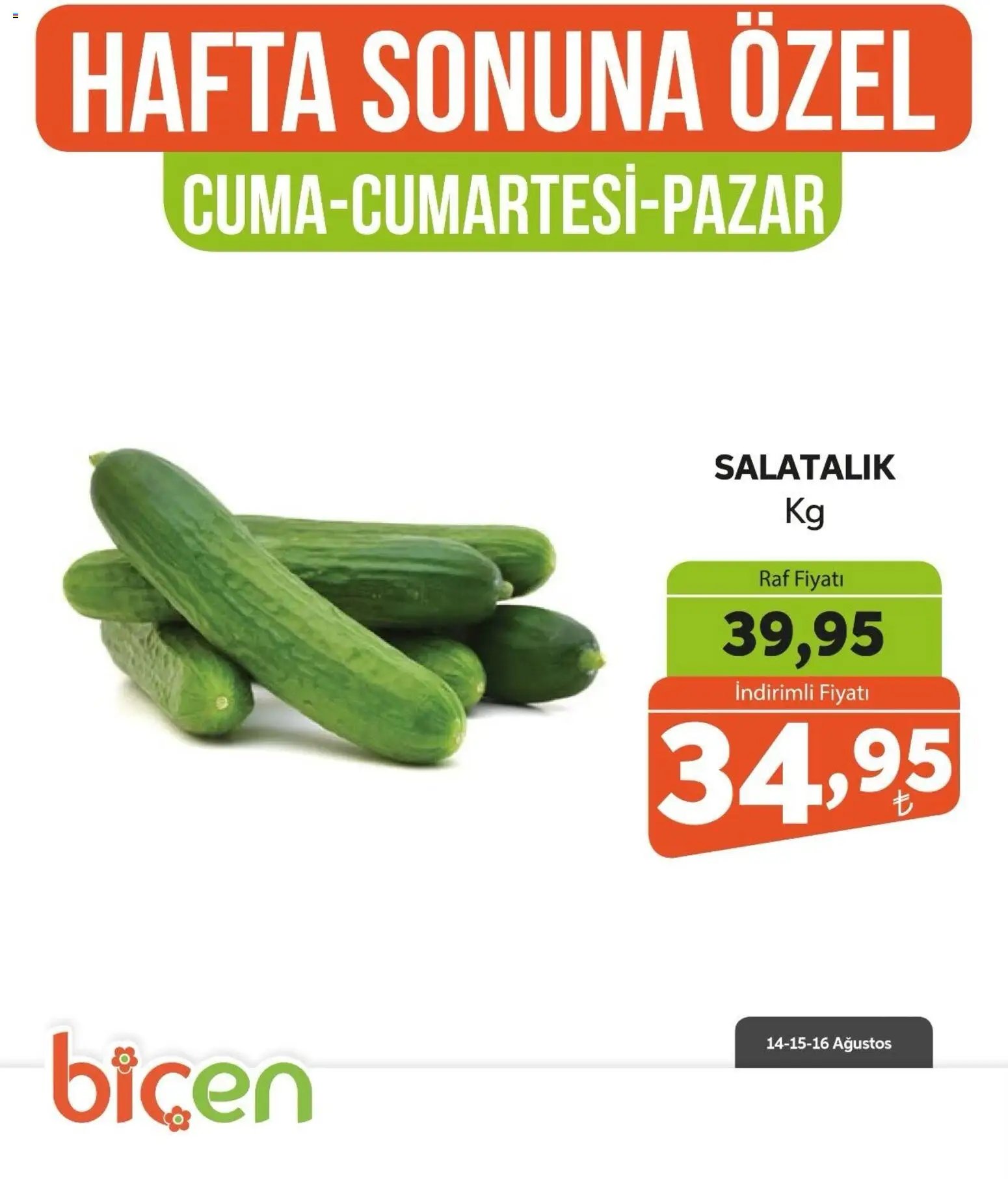 Biçen Market - Hafta Sonuna Özel - Sebze İndirimi