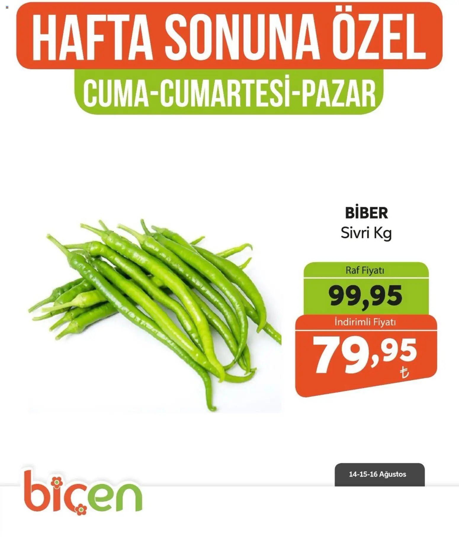 Biçen Market - Hafta Sonuna Özel - Sebze İndirimi