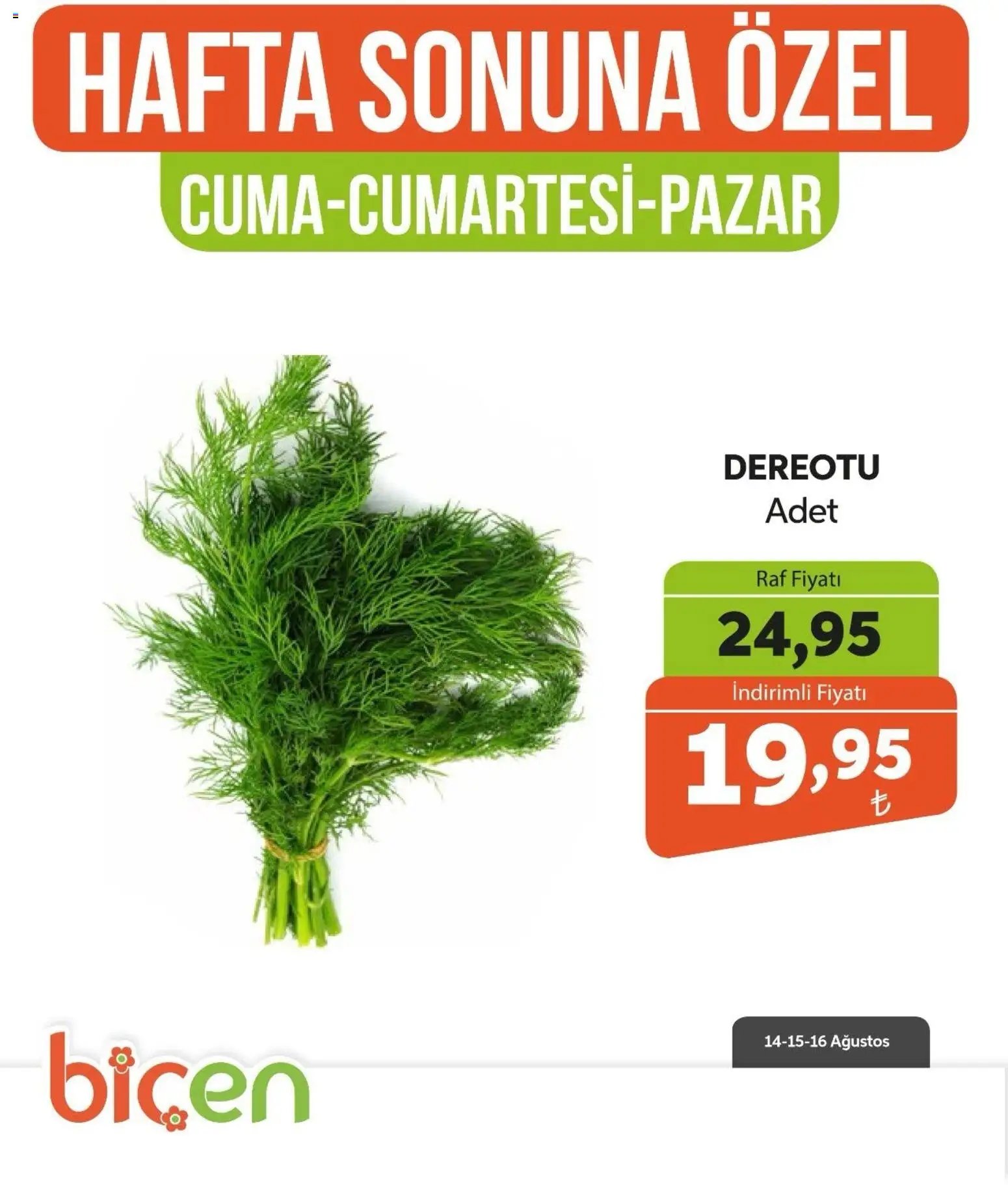Biçen Market - Hafta Sonuna Özel - Sebze İndirimi