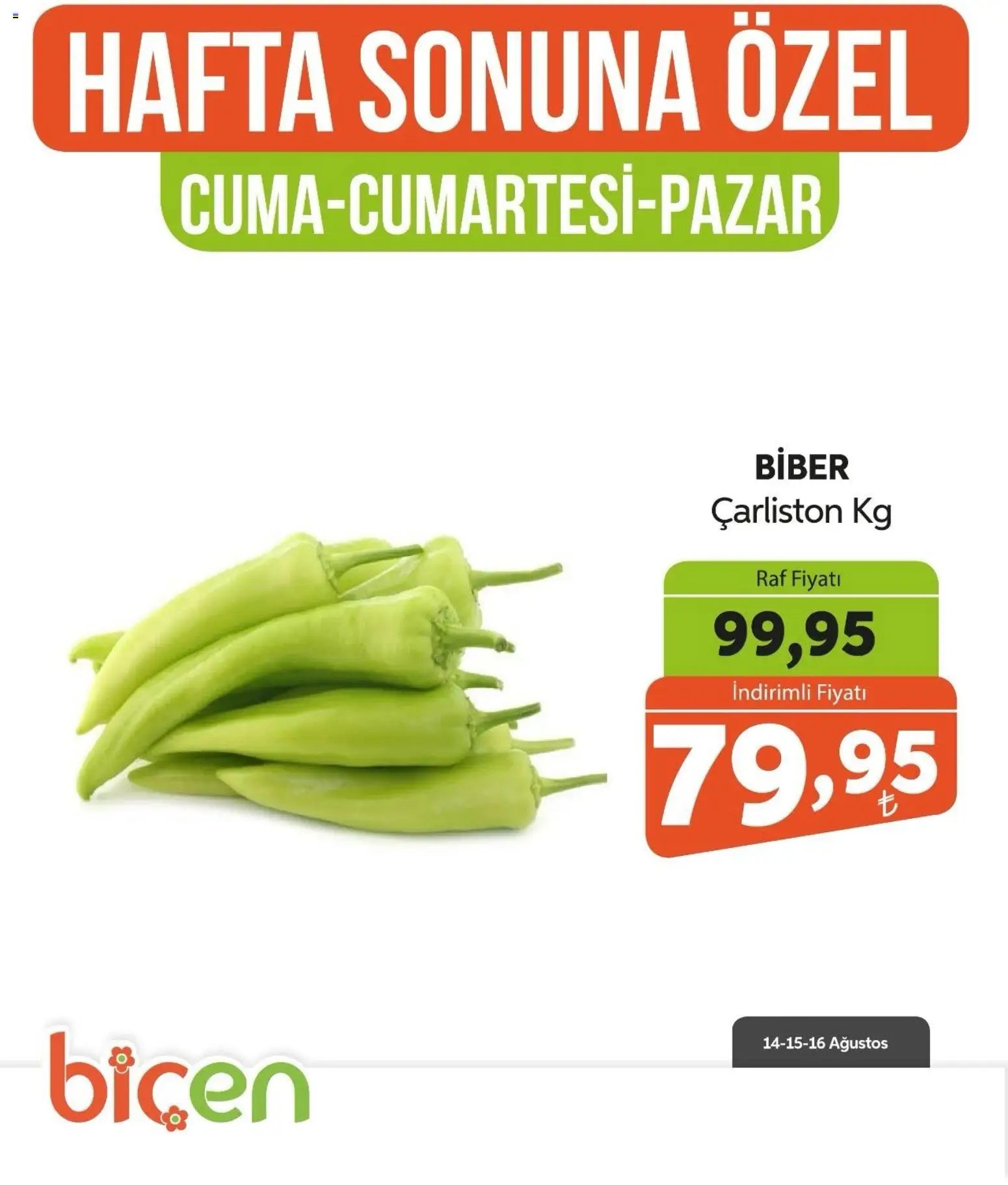 Biçen Market - Hafta Sonuna Özel - Sebze İndirimi