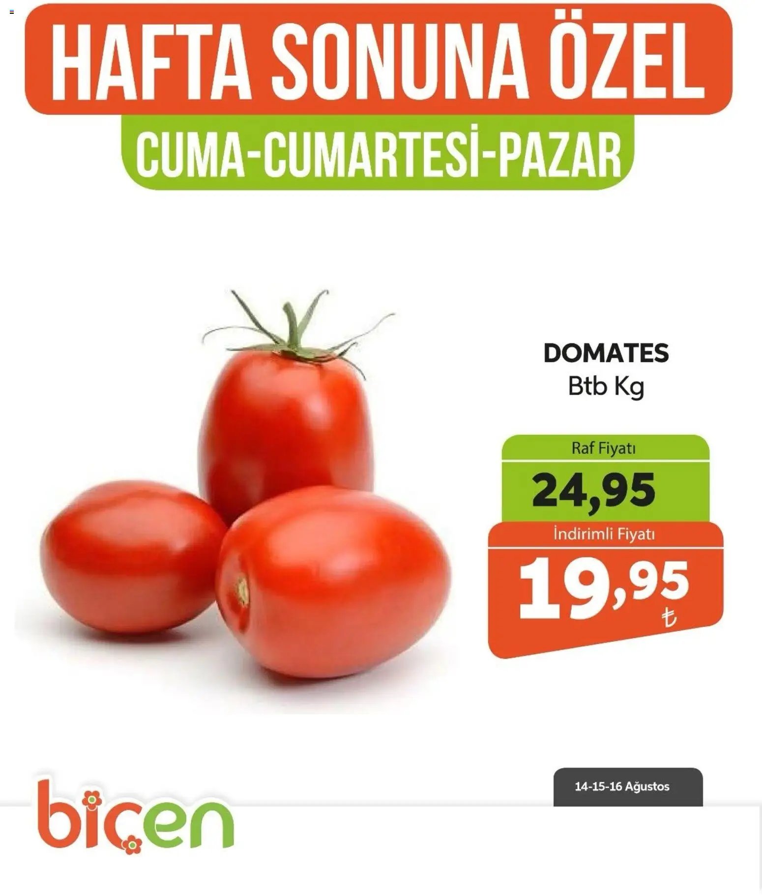 Biçen Market - Hafta Sonuna Özel - Sebze İndirimi
