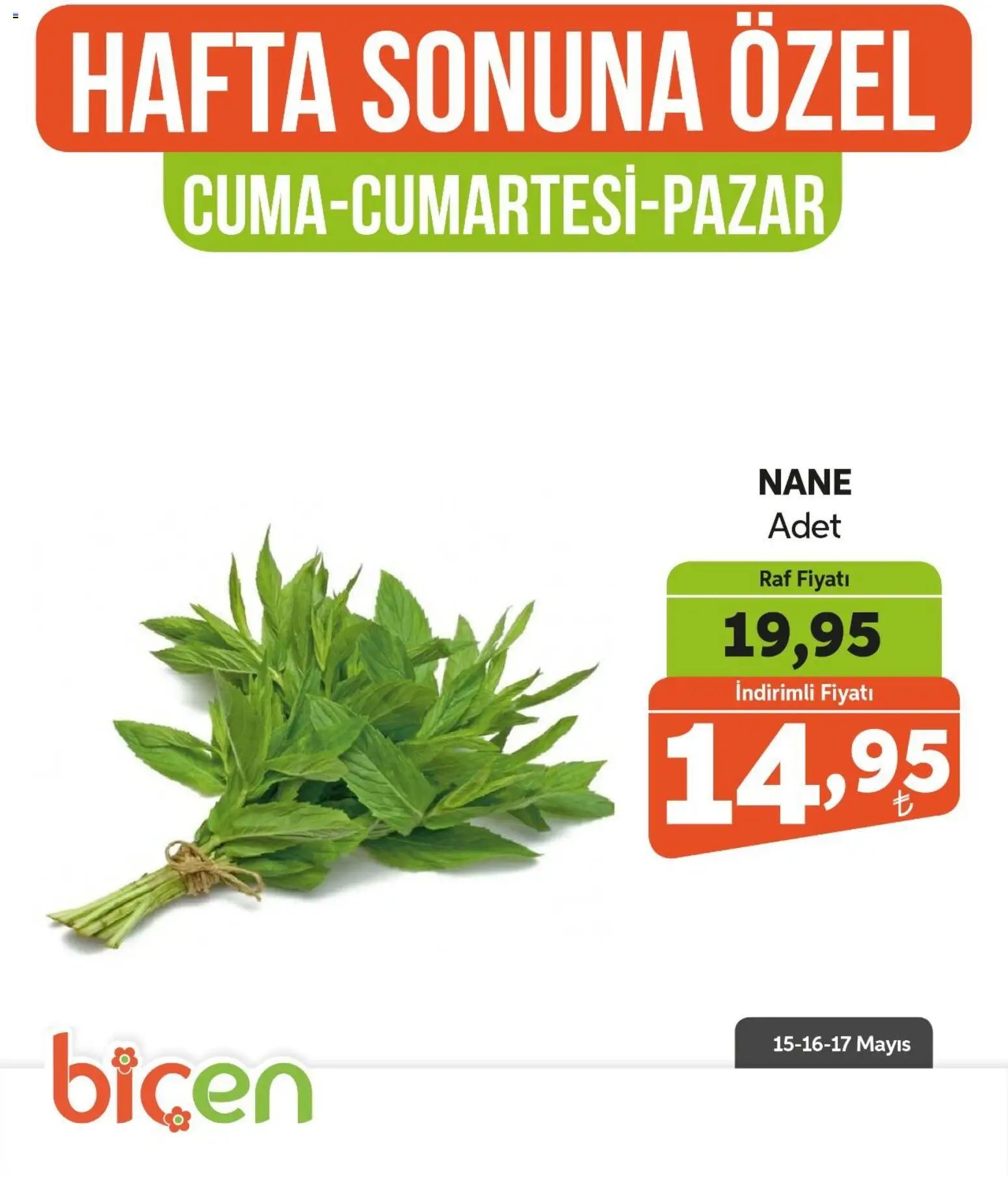 Biçen Market - Hafta Sonuna Özel - Sebze İndirimi