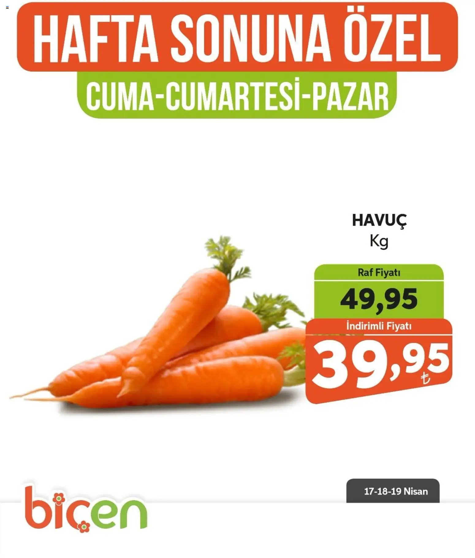 Biçen Market Hafta Sonuna Özel - Sebze İndirimi