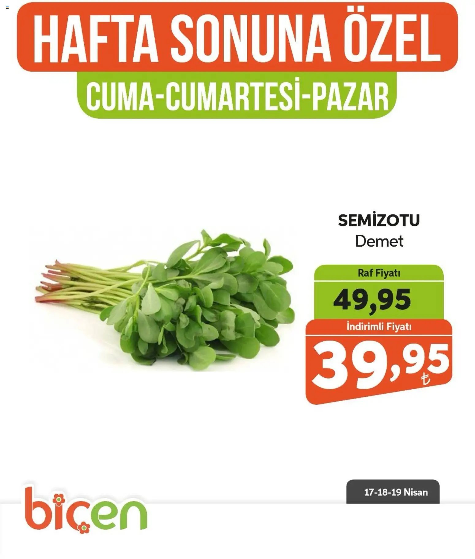 Biçen Market Hafta Sonuna Özel - Sebze İndirimi