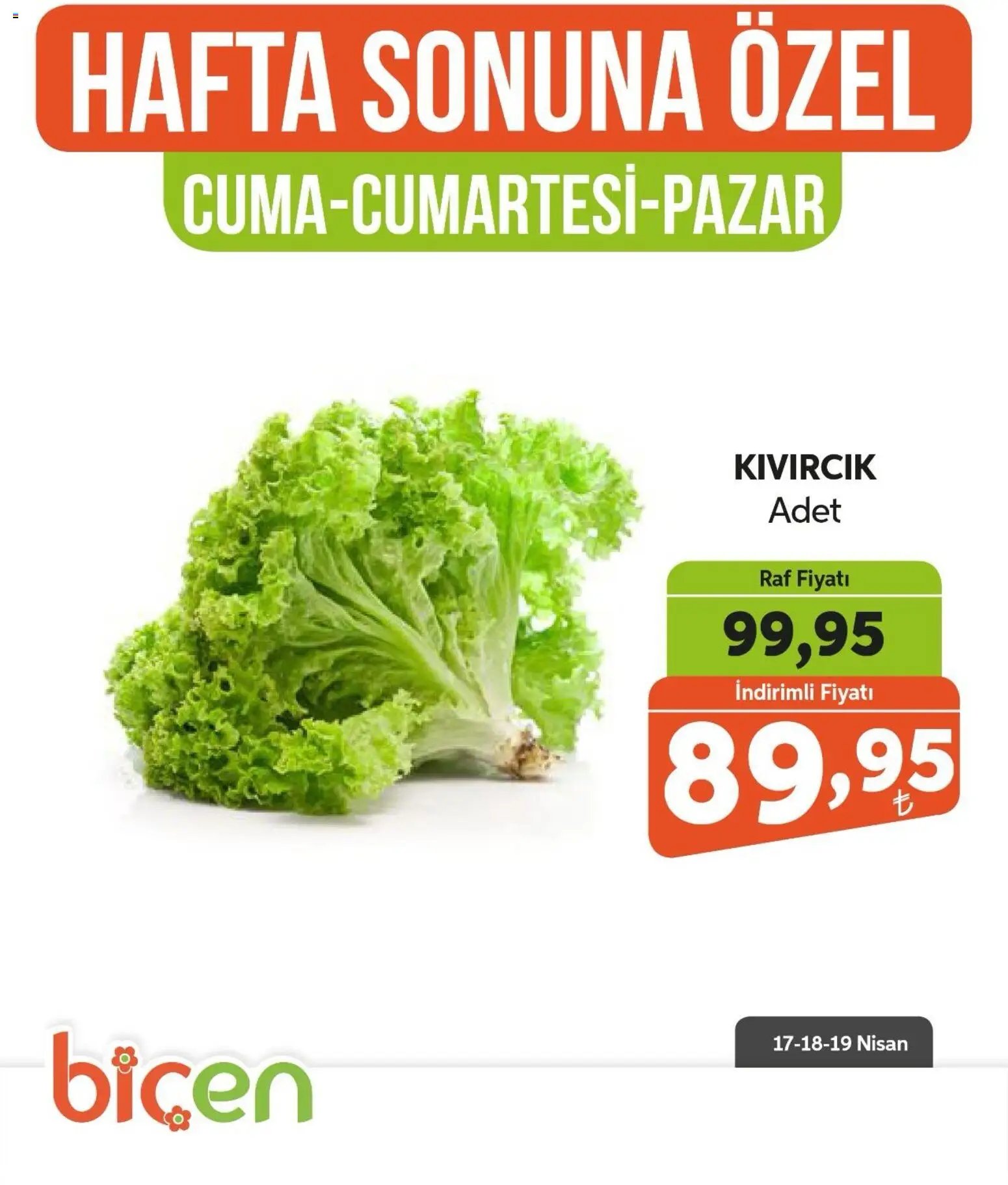 Biçen Market Hafta Sonuna Özel - Sebze İndirimi