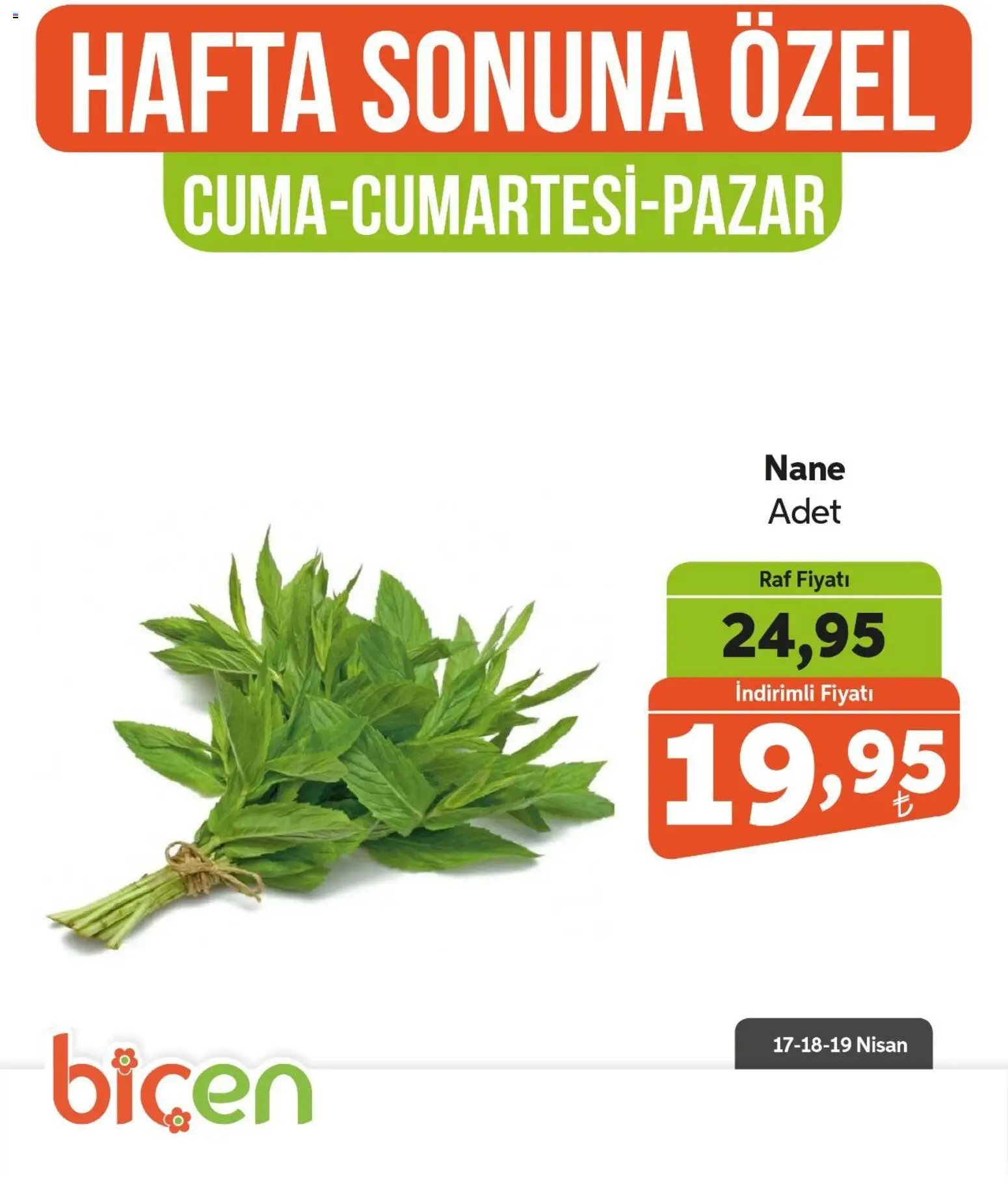 Biçen Market Hafta Sonuna Özel - Sebze İndirimi
