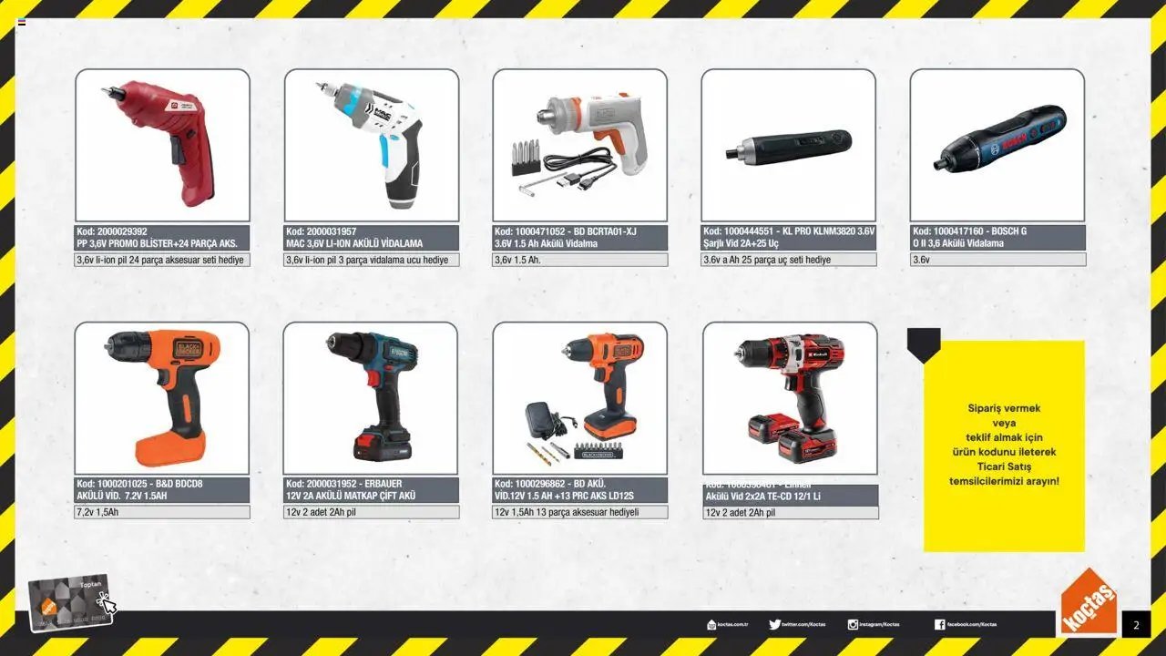 Koçtaş Matkap ve Akülü Vidalama