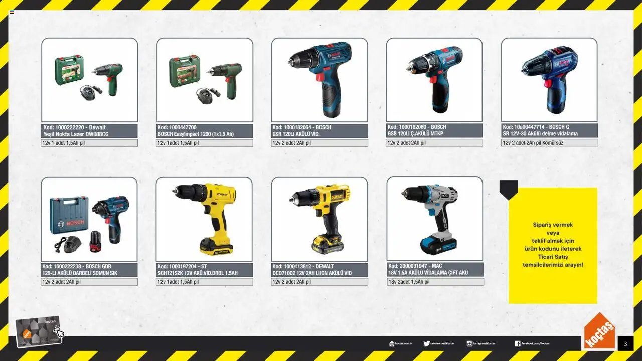 Koçtaş Matkap ve Akülü Vidalama