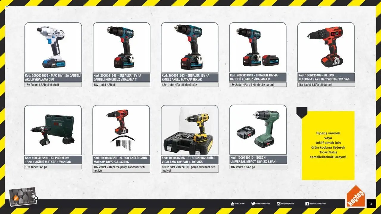 Koçtaş Matkap ve Akülü Vidalama