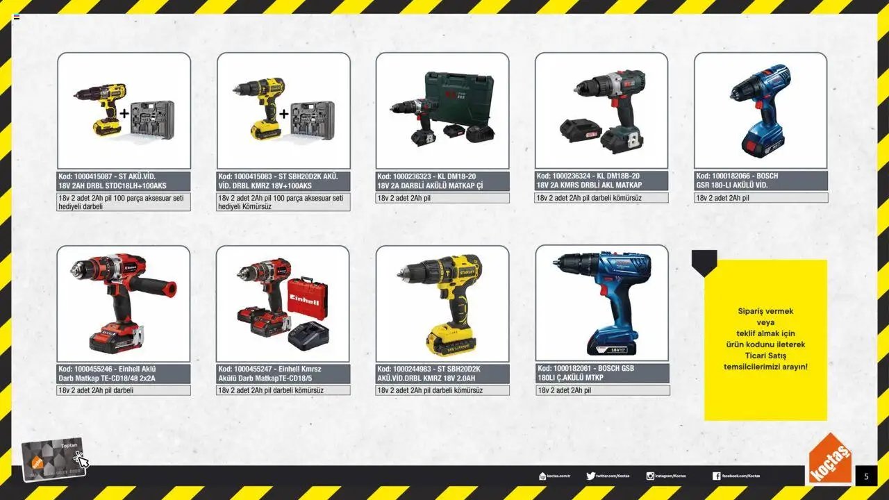 Koçtaş Matkap ve Akülü Vidalama