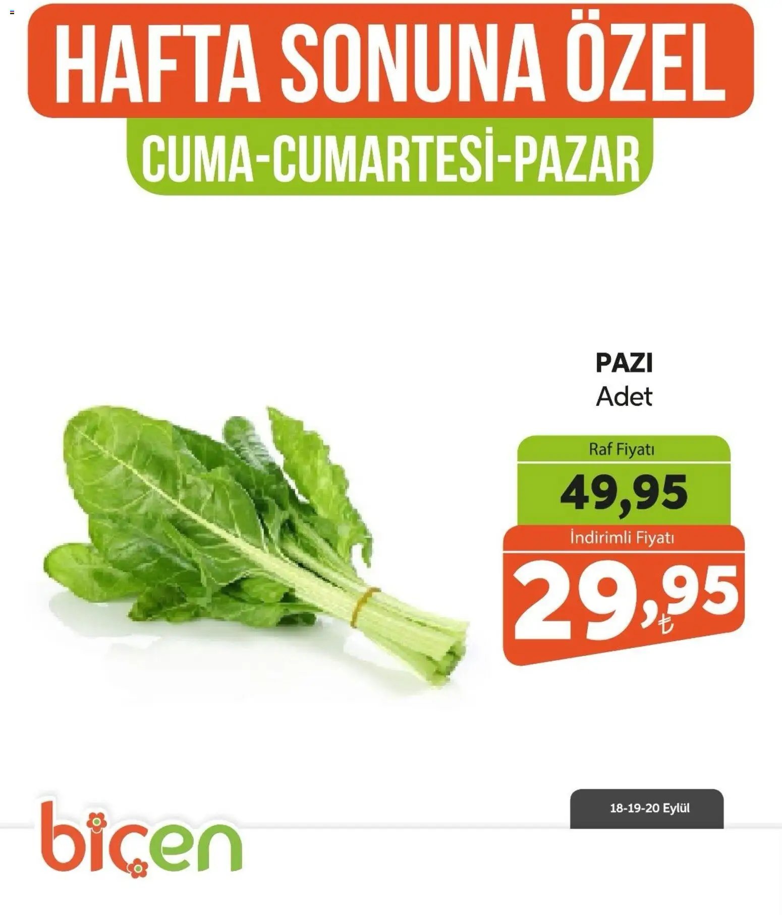 Biçen Market - Hafta Sonuna Özel - Sebze İndirimi