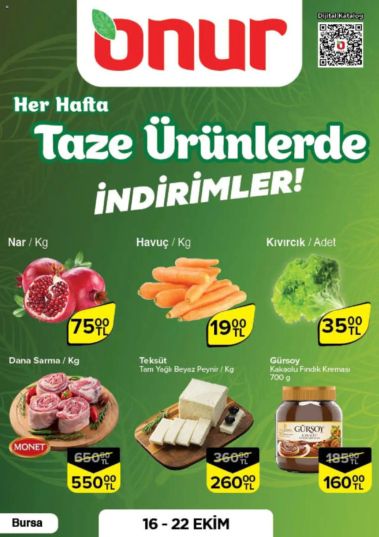 Onur Market Taze Ürünlerde İndirimler - Bursa
