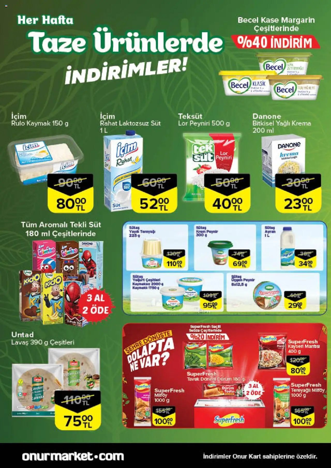 Onur Market Taze Ürünlerde İndirimler - Bursa