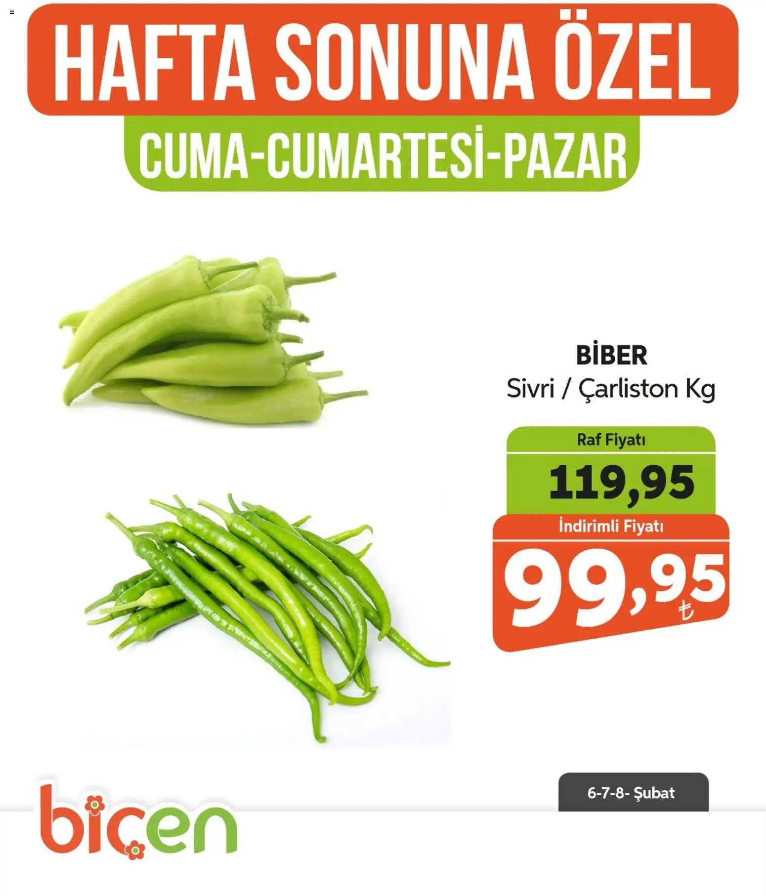 Biçen Market Hafta Sonuna Özel - Sebze İndirimi