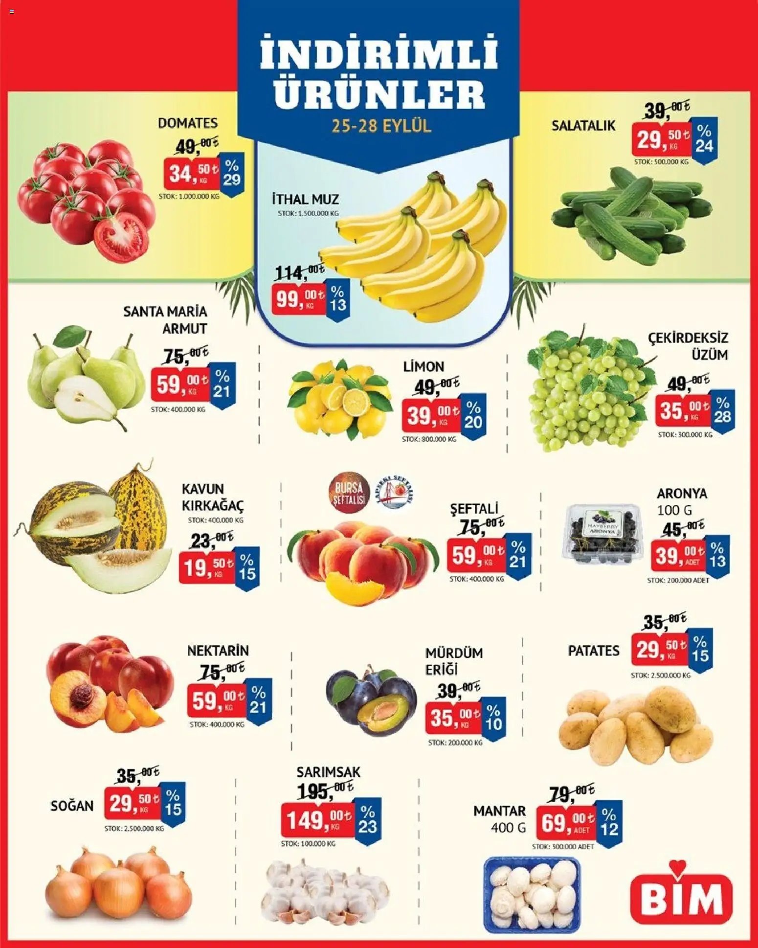 BİM - Meyve Sebze, İndirim
