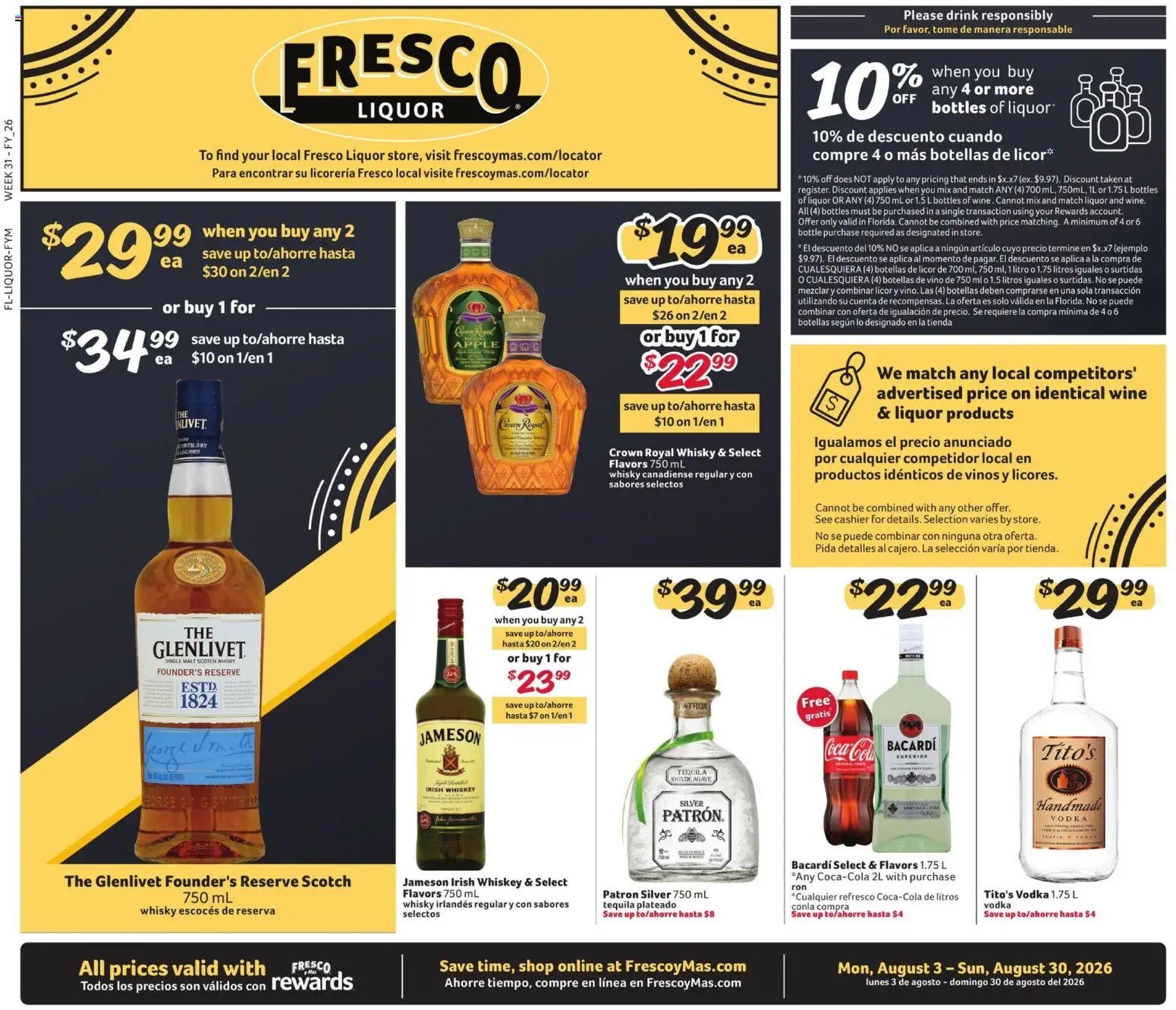Fresco y Más Alcohol Flyer