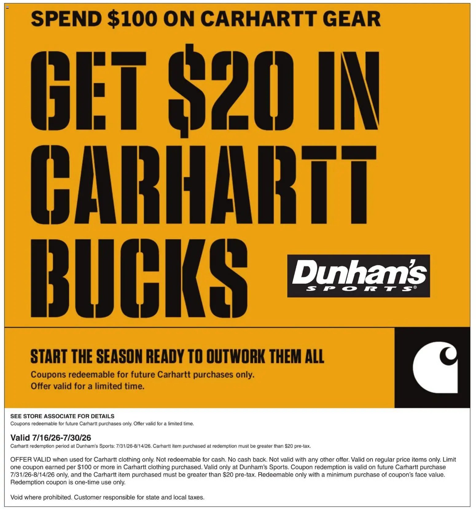 Dunham's Sports Weekly Ad