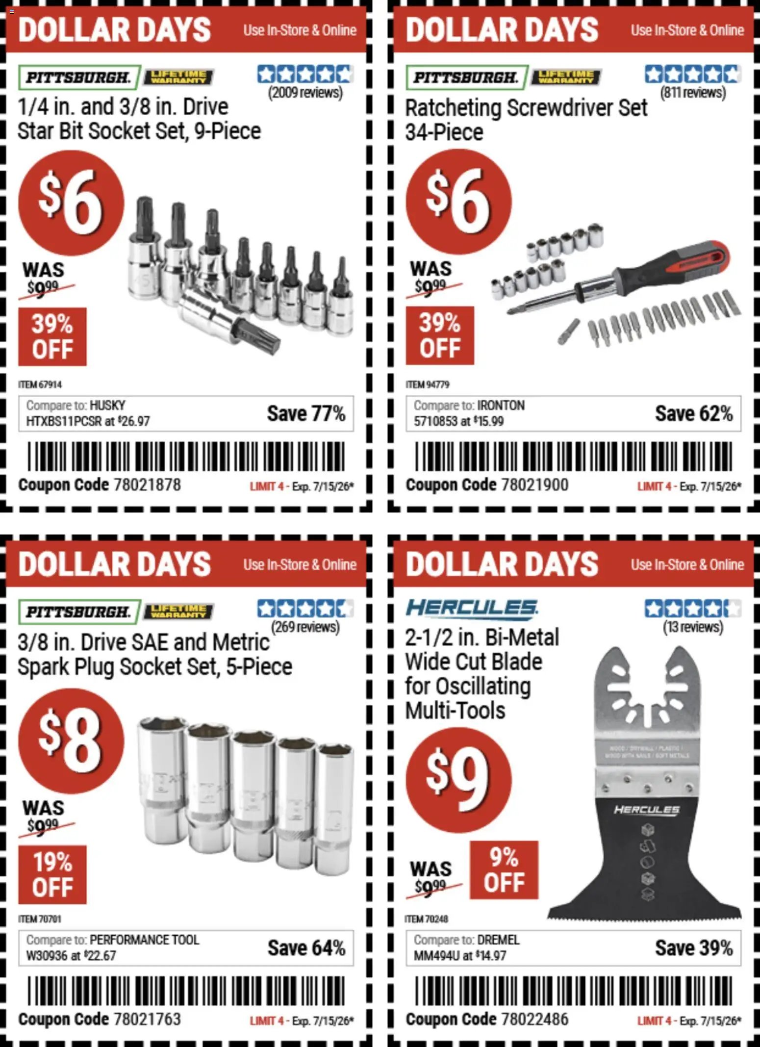 Harbor Freight Dollar Days