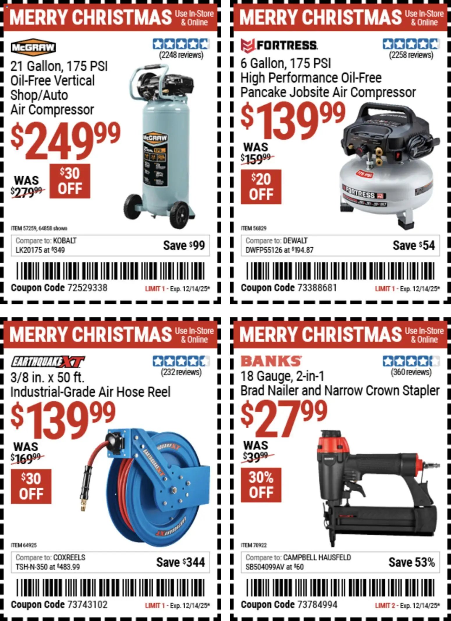 Harbor Freight Christmas Coupon Deals
