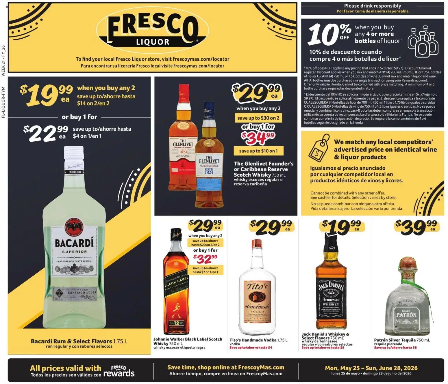 Fresco y Más Alcohol Flyer