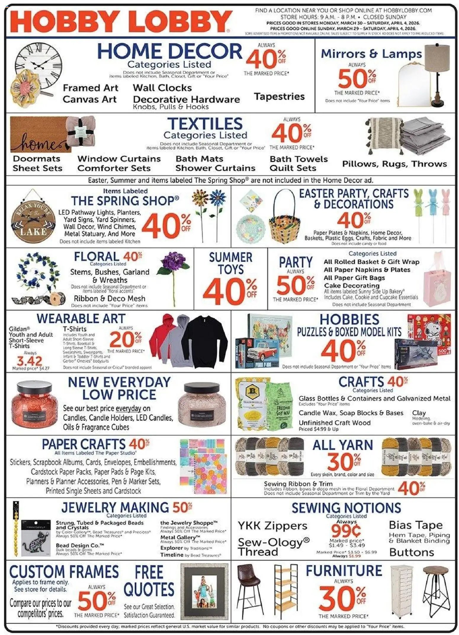 Hobby Lobby Weekly Ad