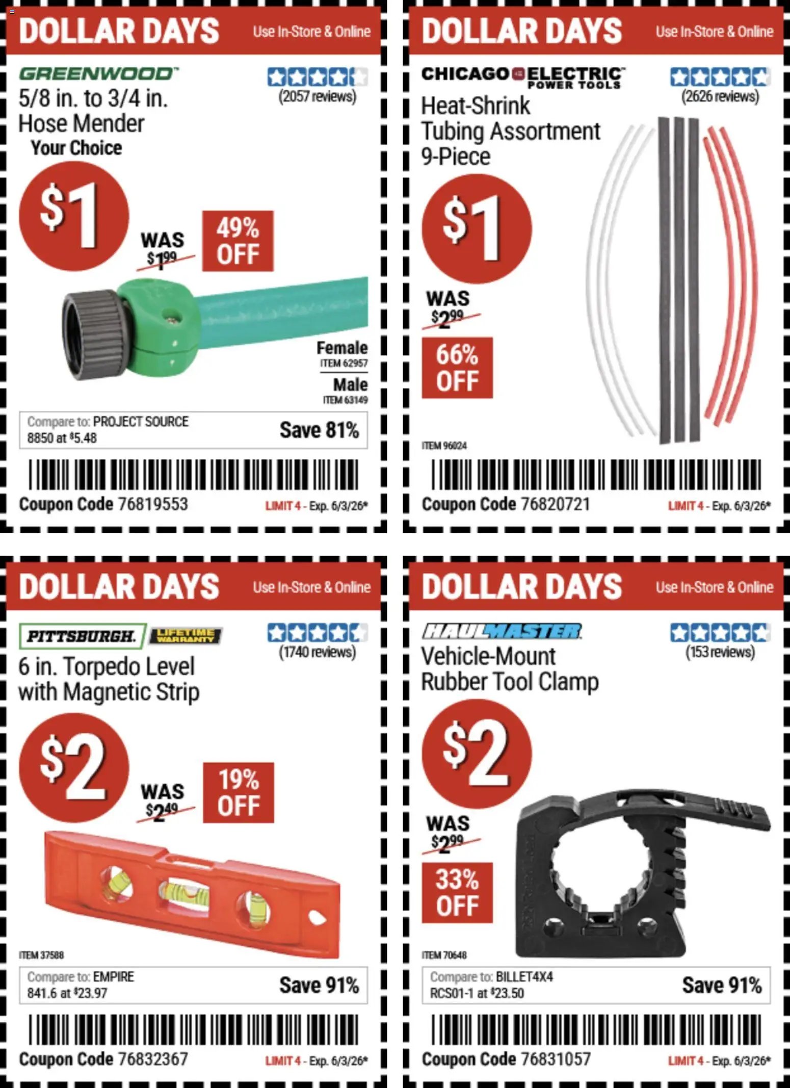Harbor Freight Dollar Days