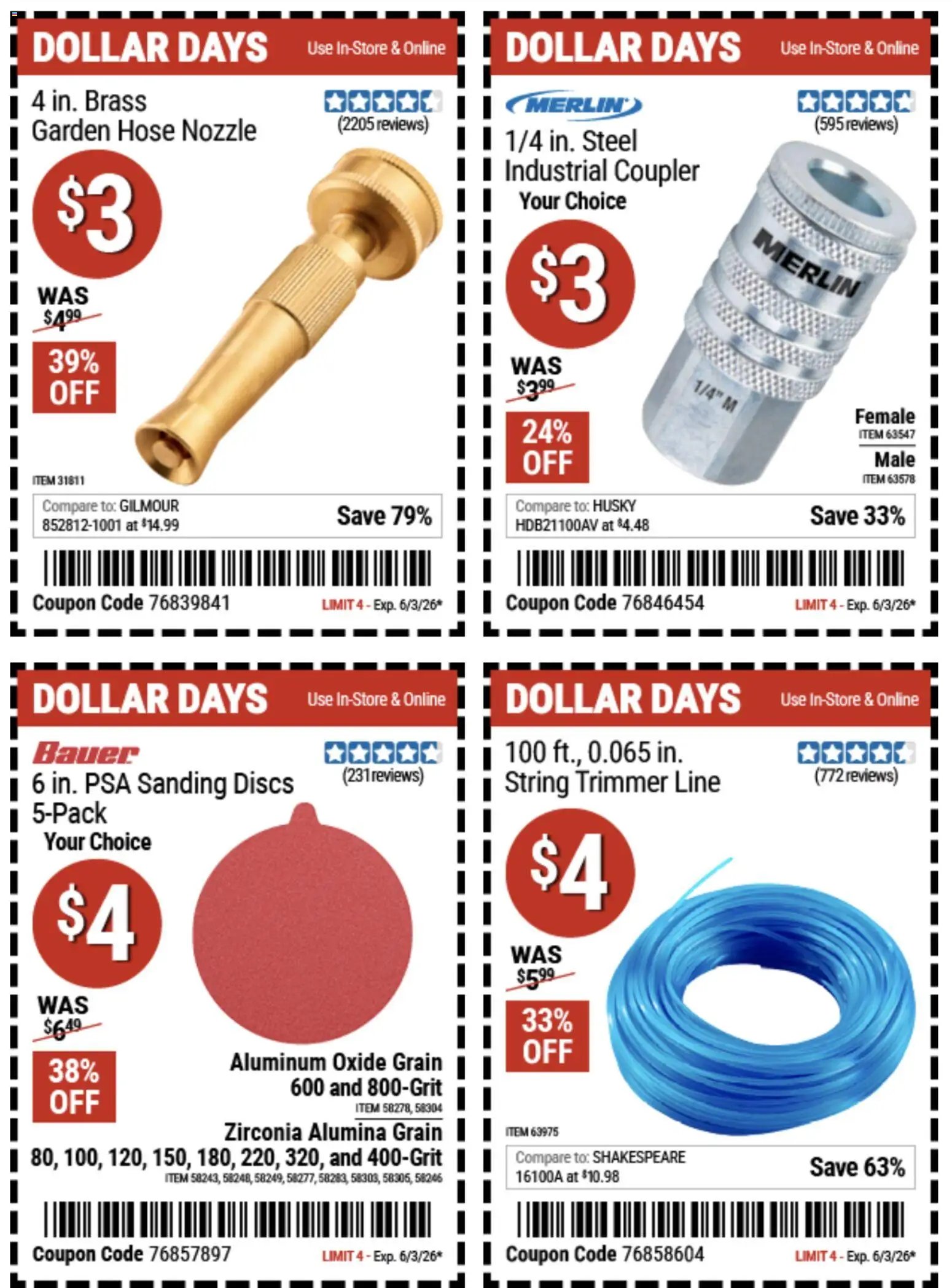 Harbor Freight Dollar Days