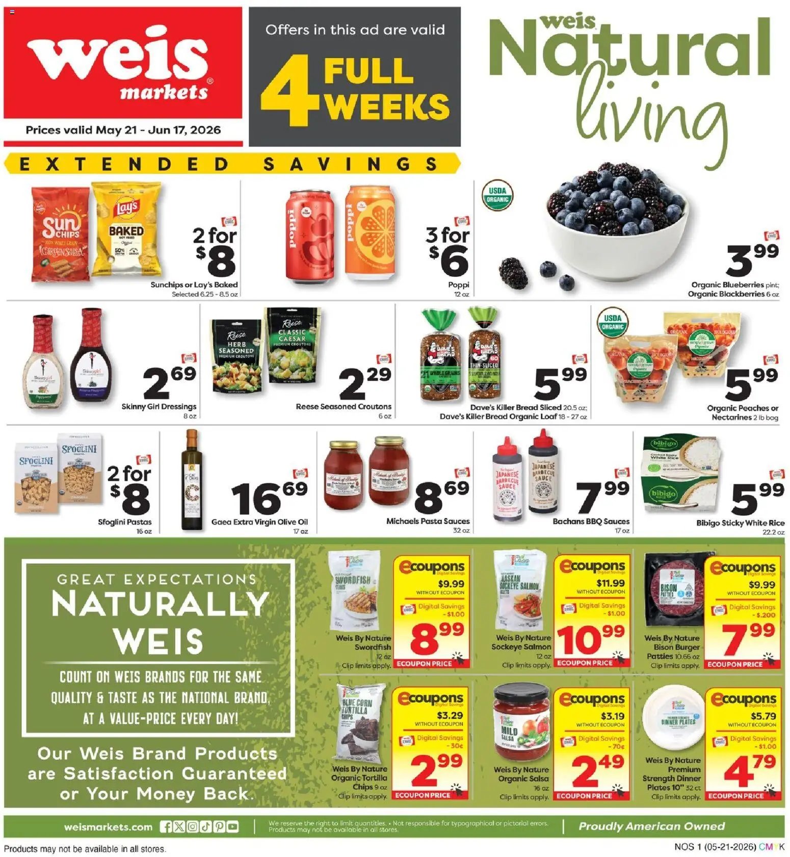 Weis Monthly Ad Natural & Living