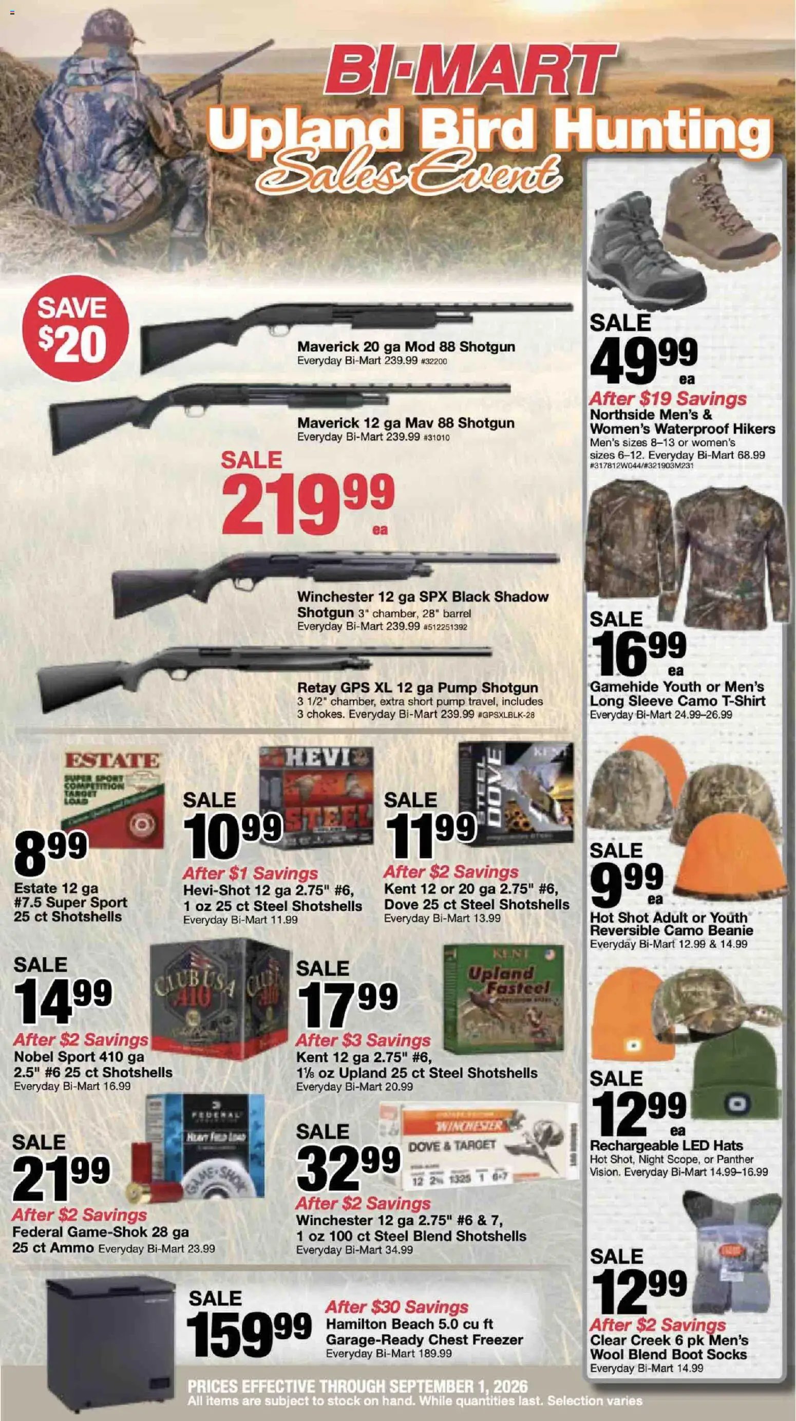 Bi-Mart Upland Bird Hunting Flyer