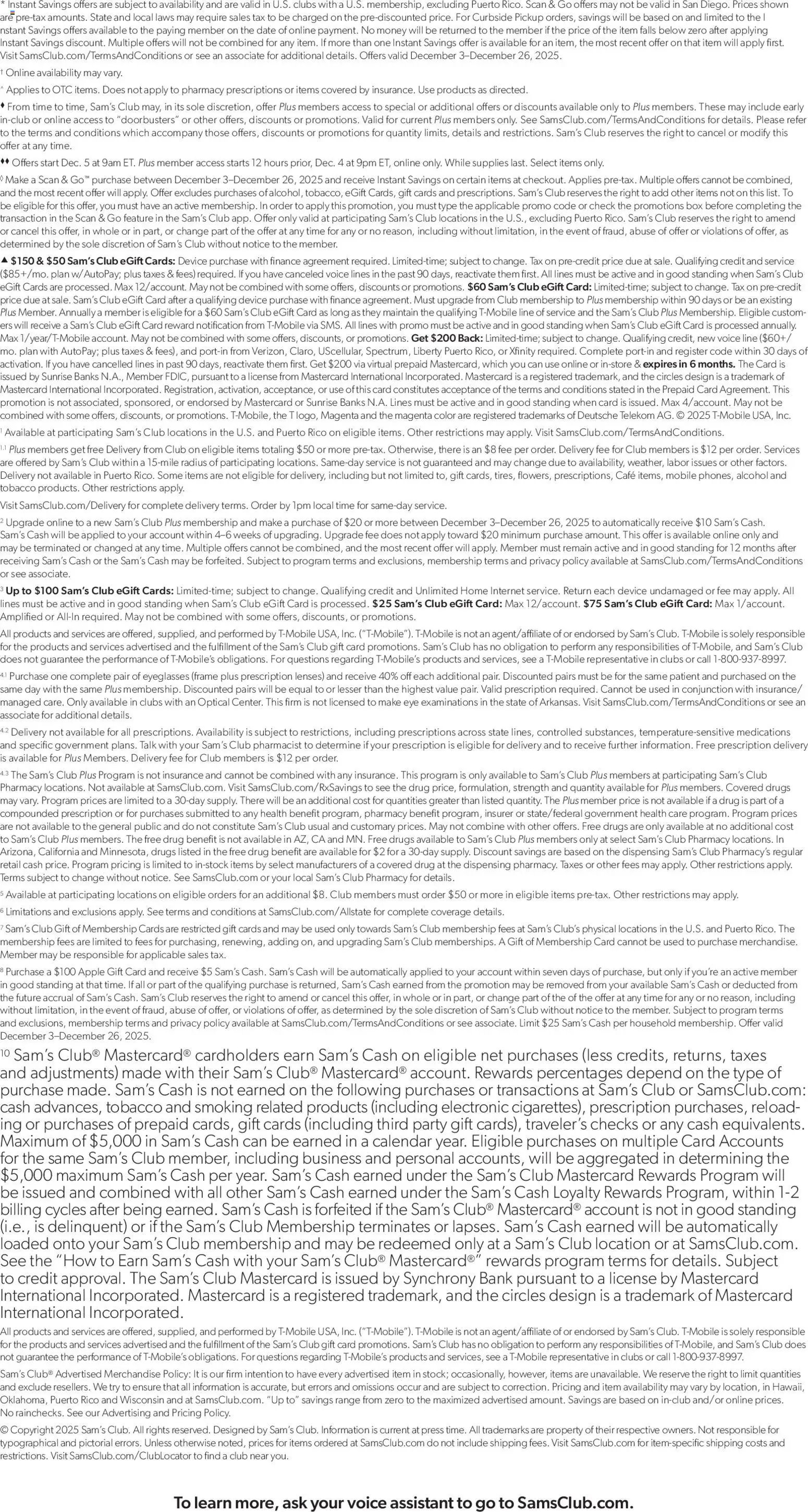 Sam's Club Instant Savings Book December