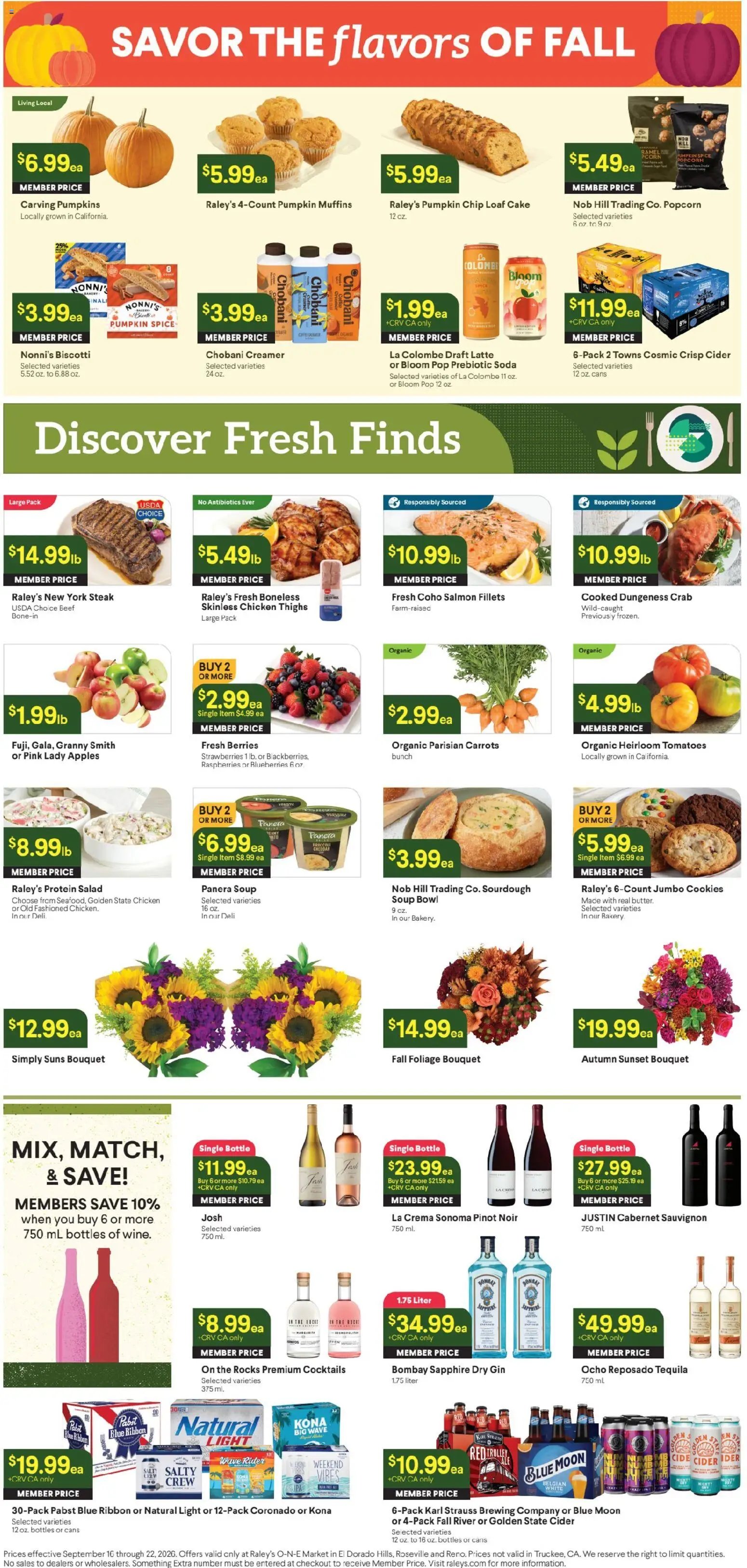 Raley's - Raley's ONE Market Weekly Ad 9/16-9/22