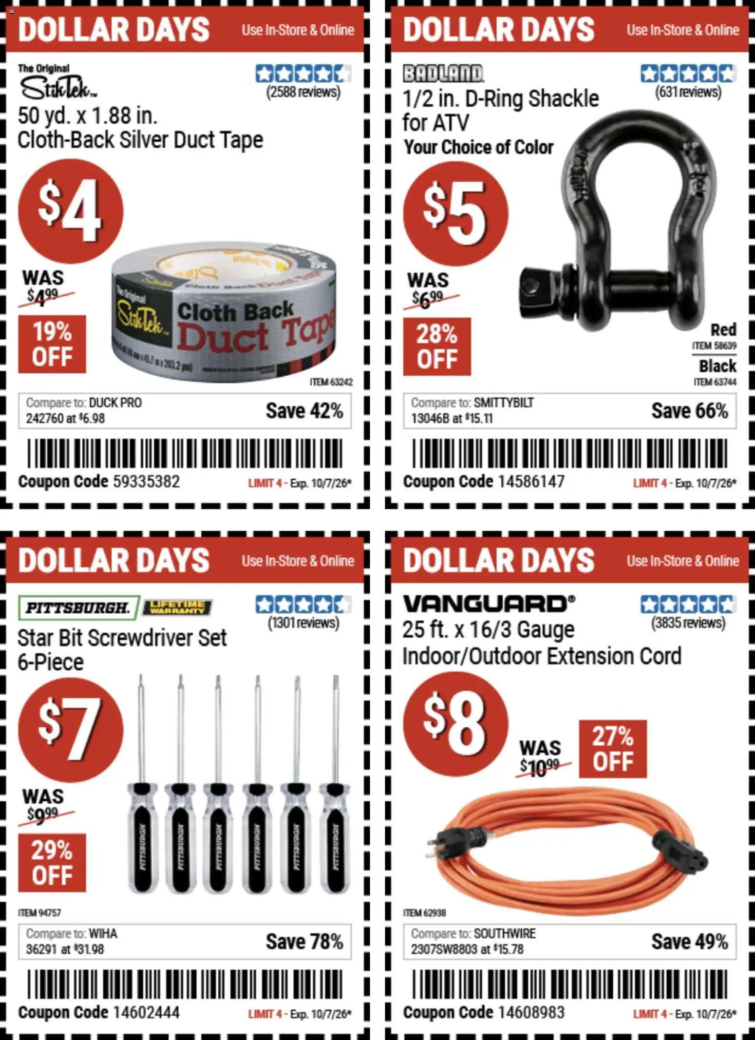 Harbor Freight Dollar Days
