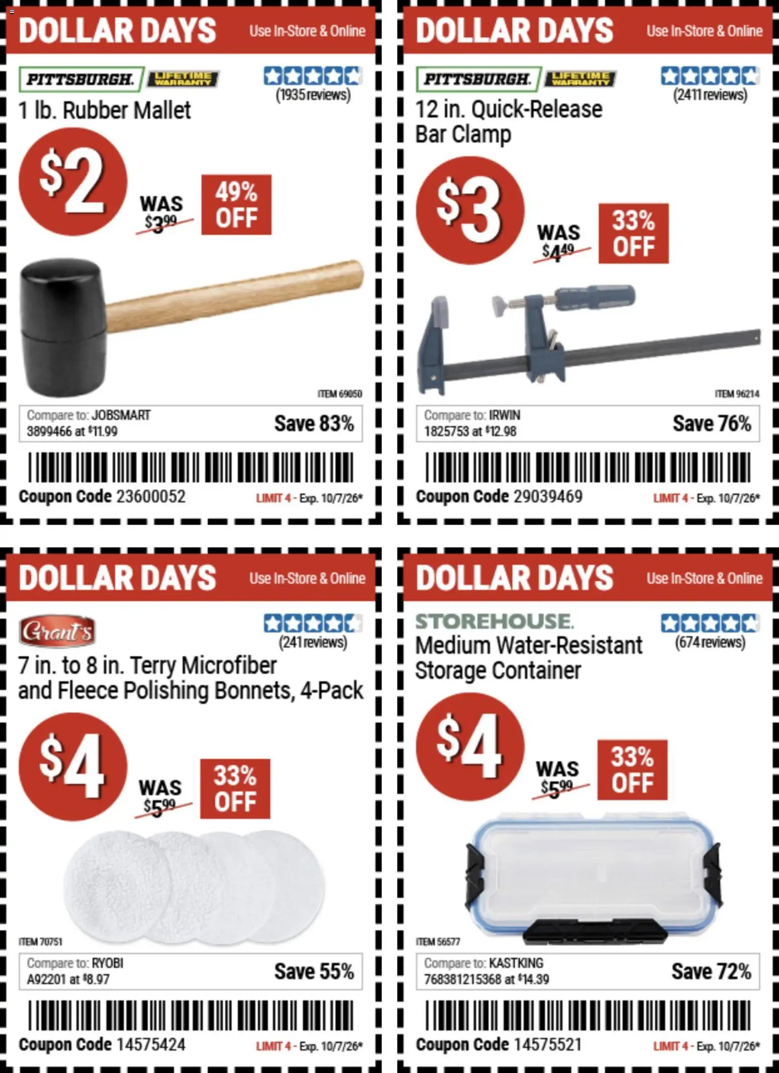 Harbor Freight Dollar Days