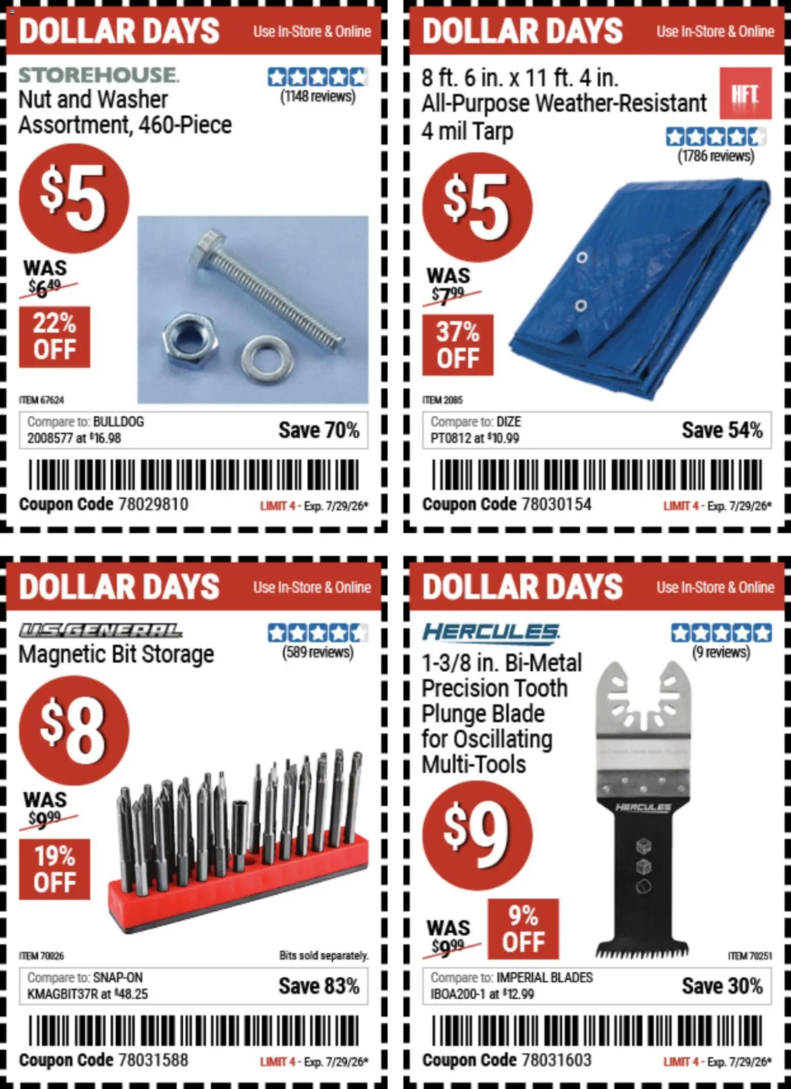 Harbor Freight Dollar Days